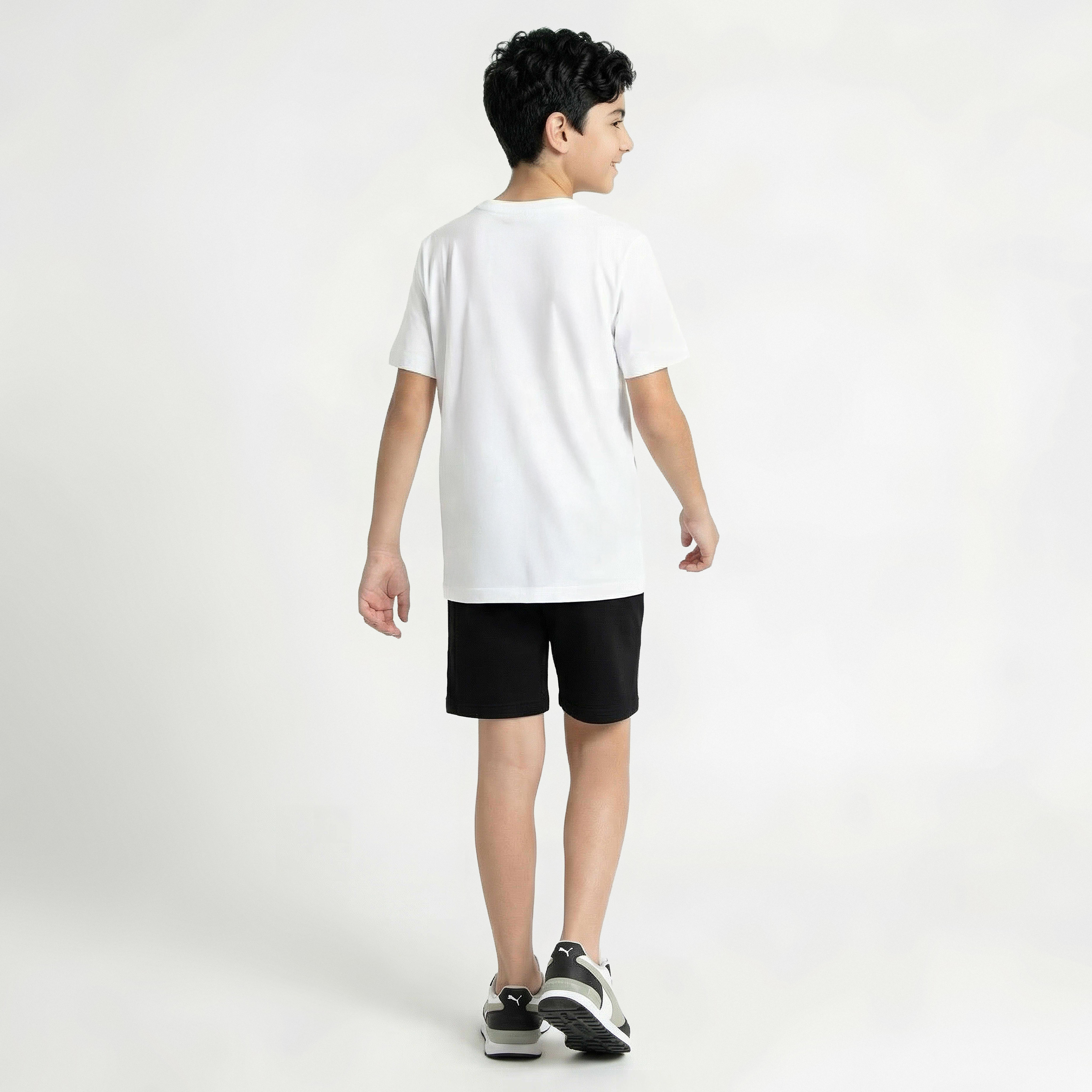 PUMA Crew Neck Short Sleeves T-shirt and Shorts Set with Logo Print-sports-boys-clothing-sets-image-3