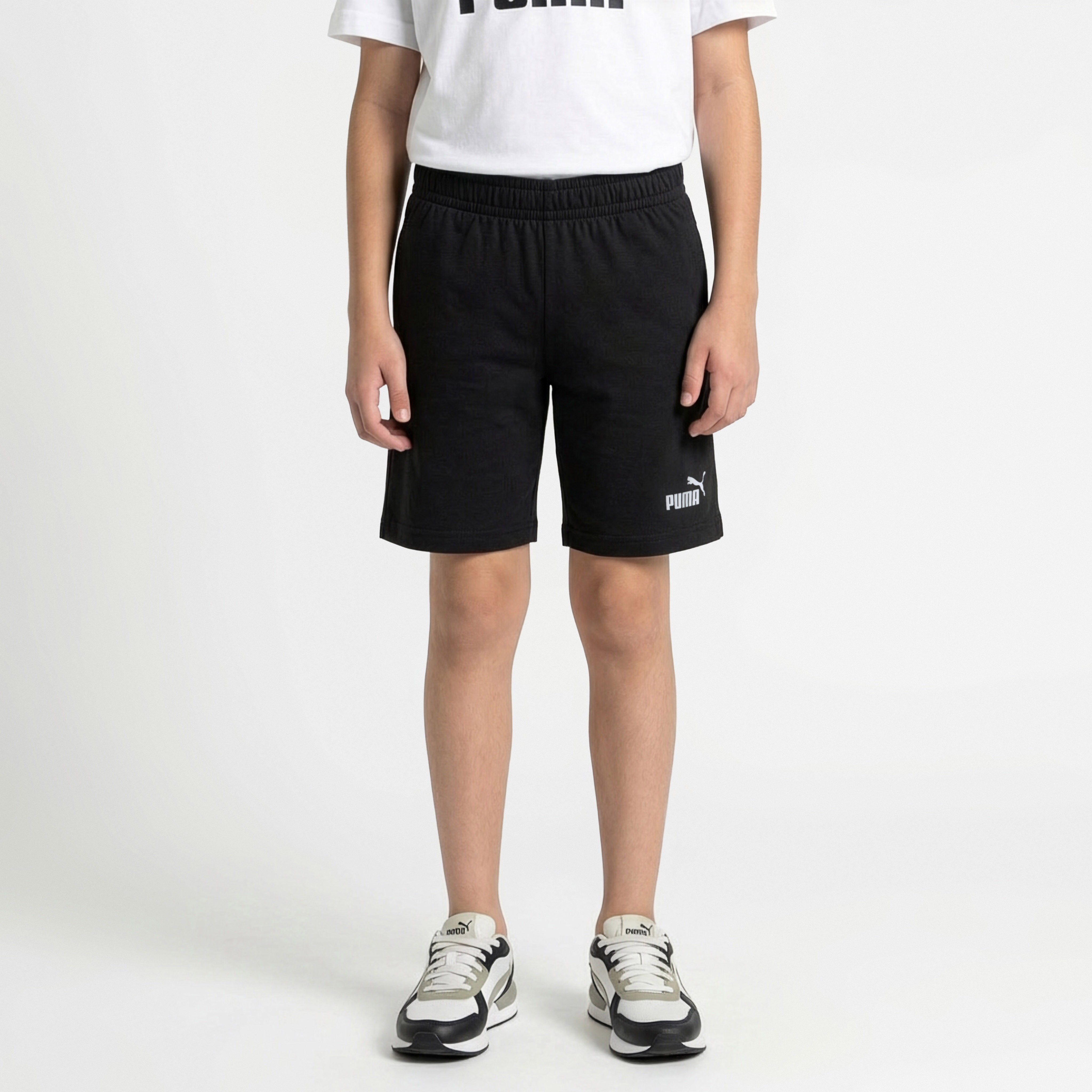 PUMA Crew Neck Short Sleeves T-shirt and Shorts Set with Logo Print-sports-boys-clothing-sets-image-5