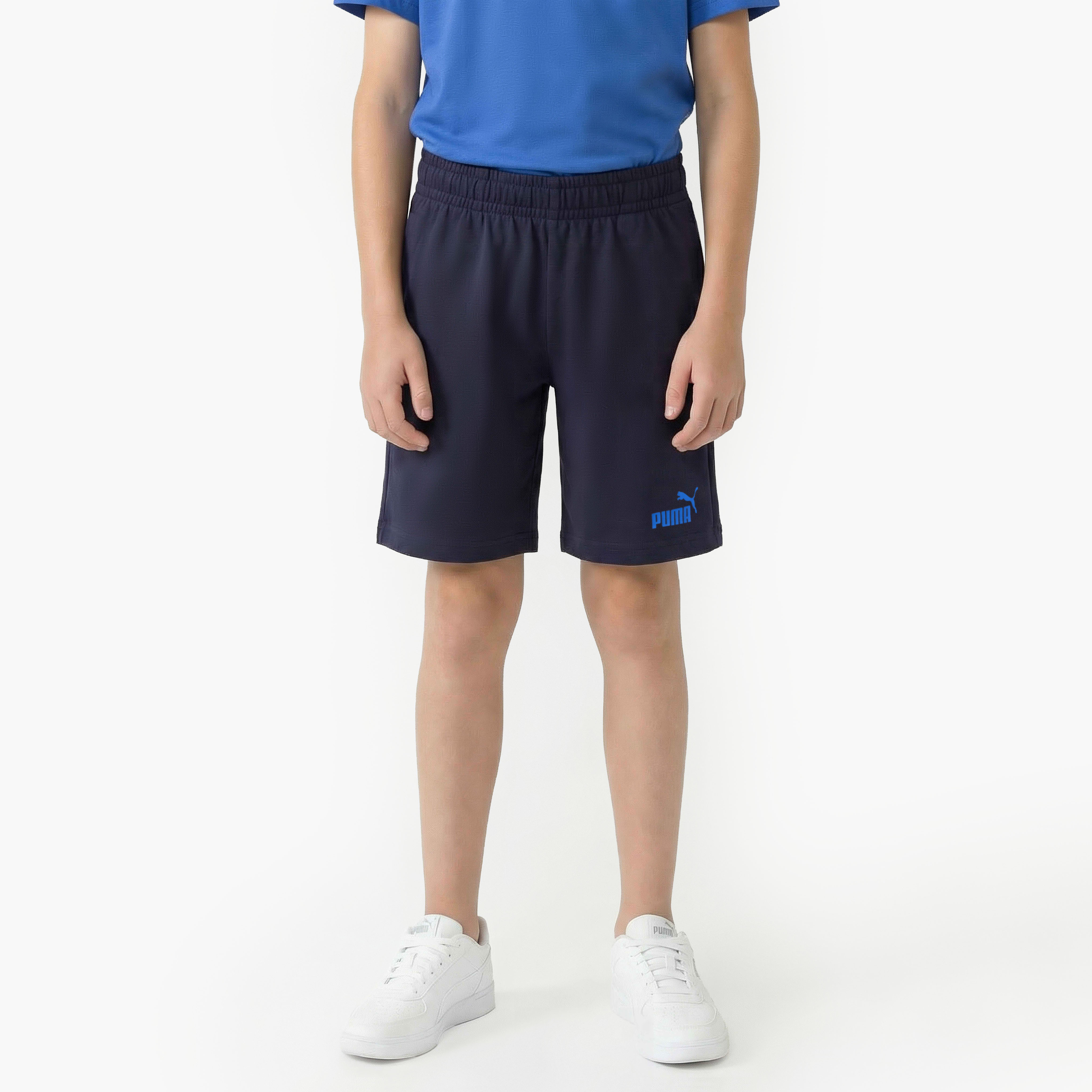 PUMA Crew Neck Short Sleeves T-shirt and Shorts Set with Logo Print-boys-clothing-sportswear-sets-image-3