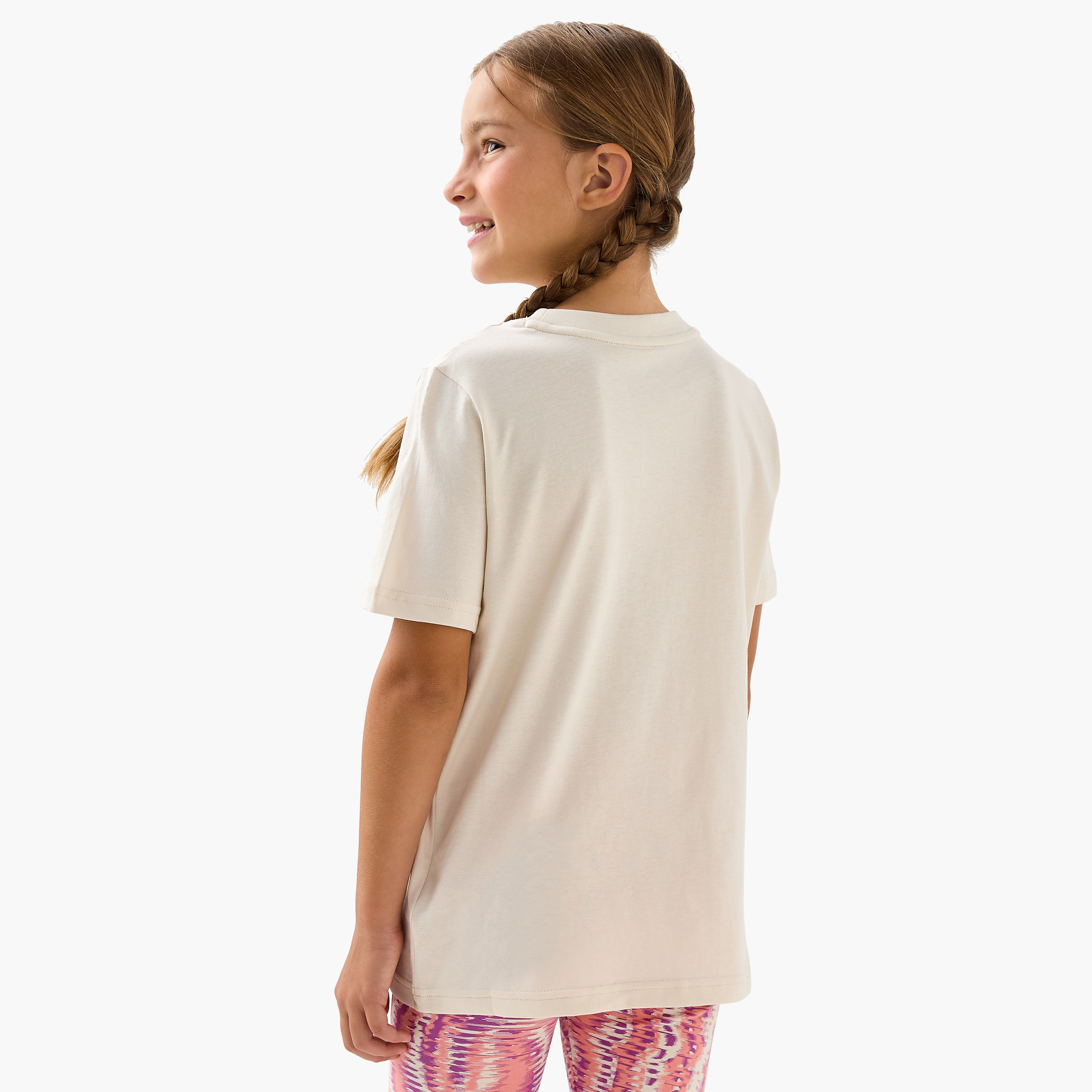 PUMA Logo Print Crew Neck T-shirt with Short Sleeves-girls-clothing-tshirts-image-3