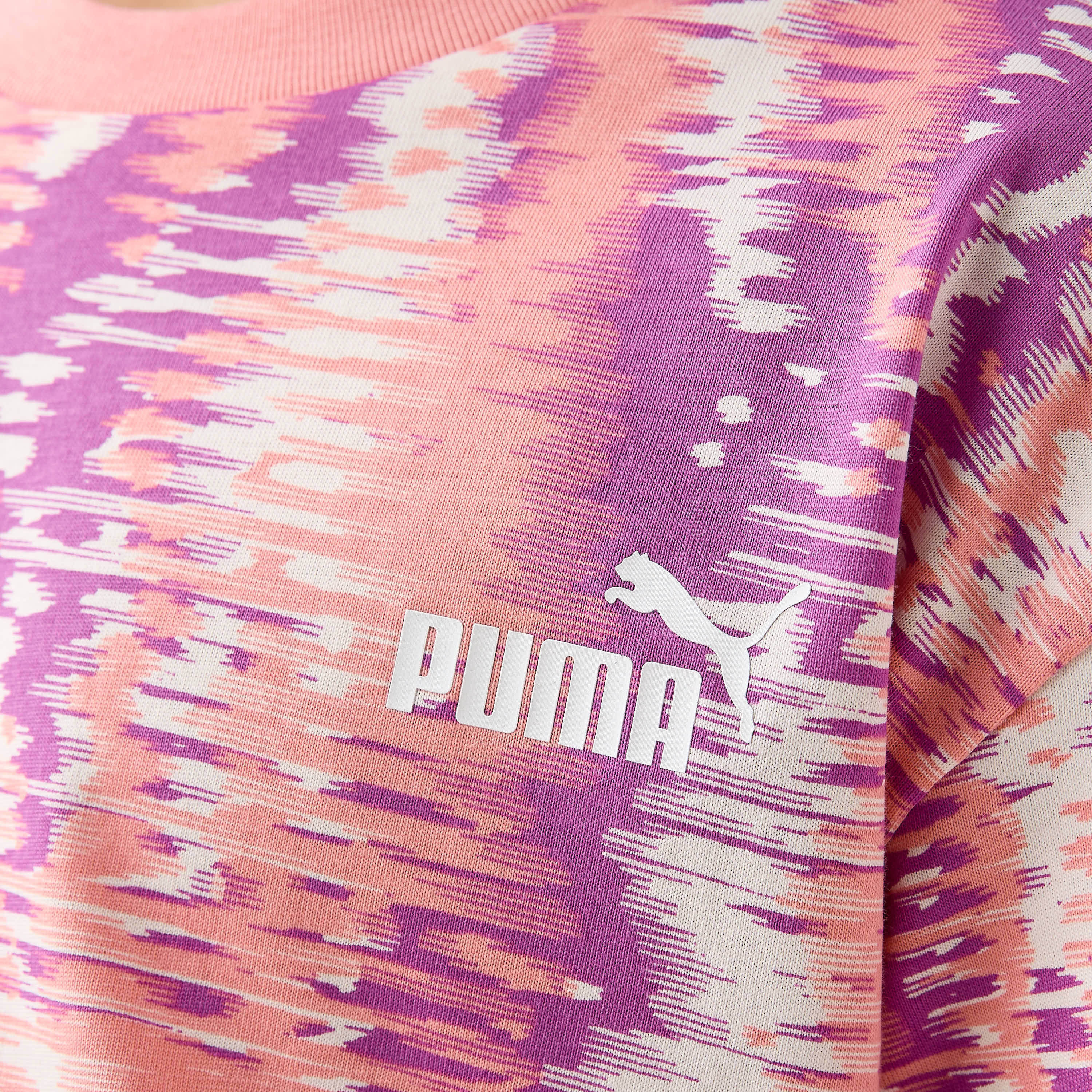PUMA All-Over Printed Crew Neck T-shirt with Short Sleeves-sports-girls-clothing-tops-image-5