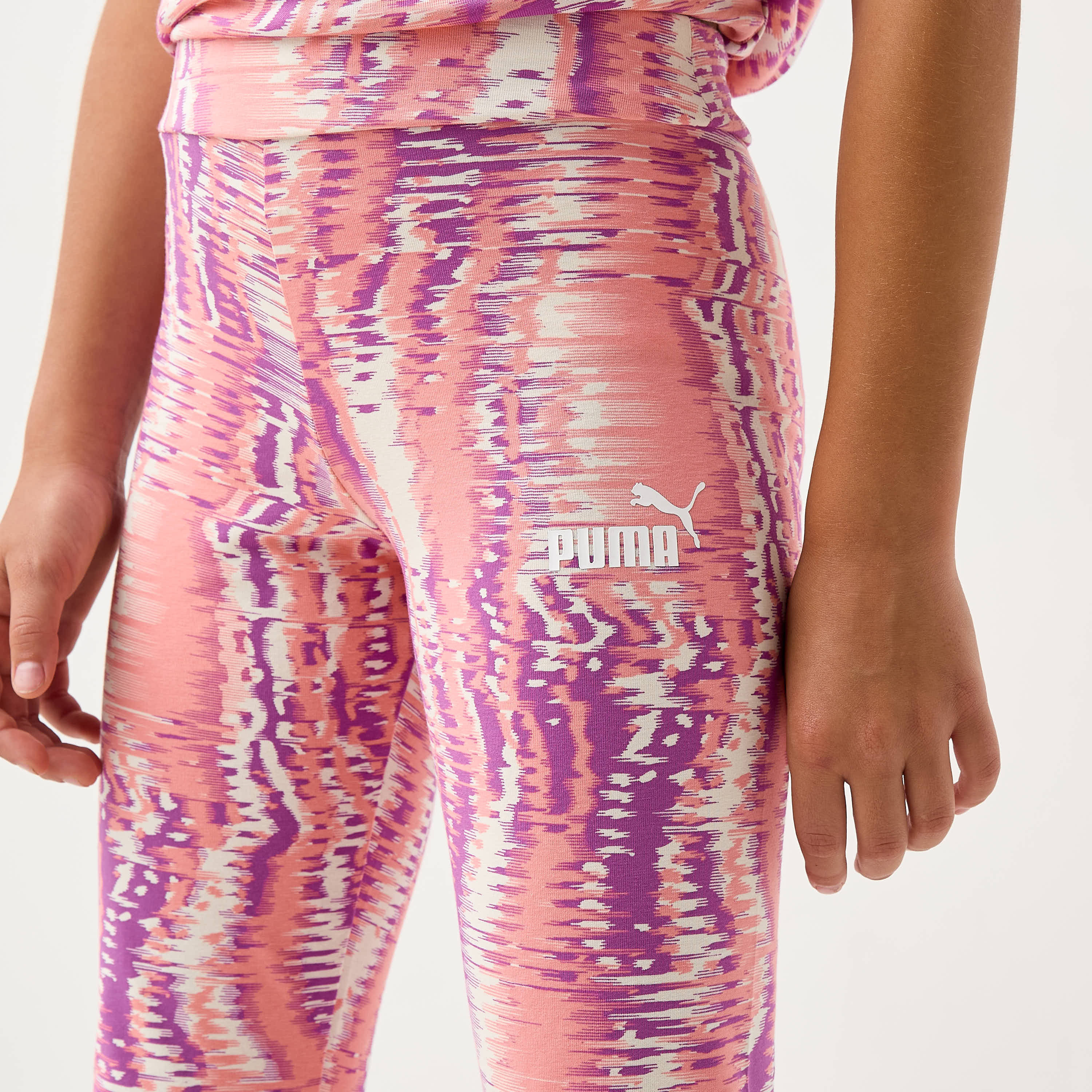 PUMA All-Over Print Leggings with Elasticated Waistband-girls-clothing-bottoms-leggings-image-4