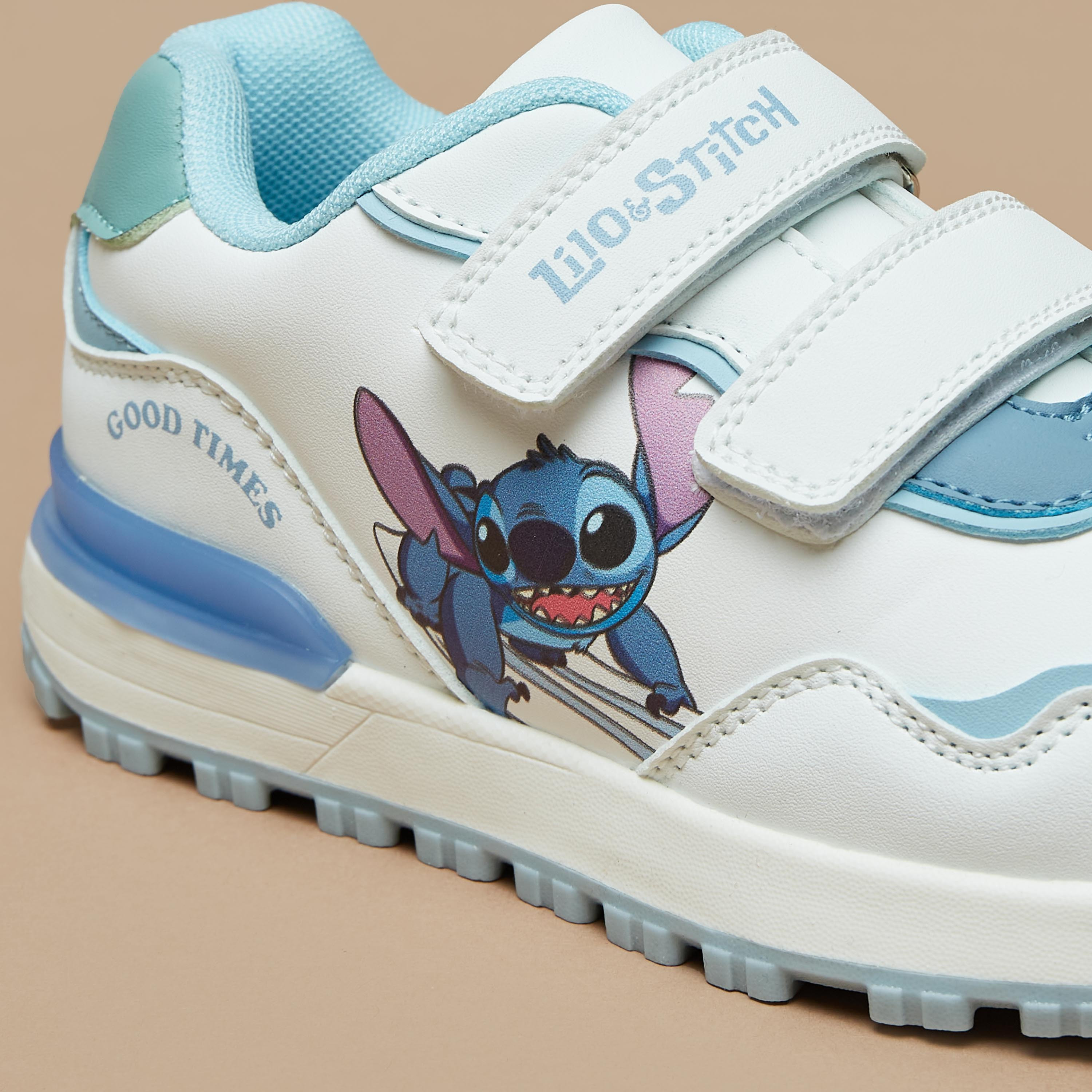 Disney Lilo & Stitch Print Sneakers with Hook and Loop Closure-girls-shoes-sneakers-image-5