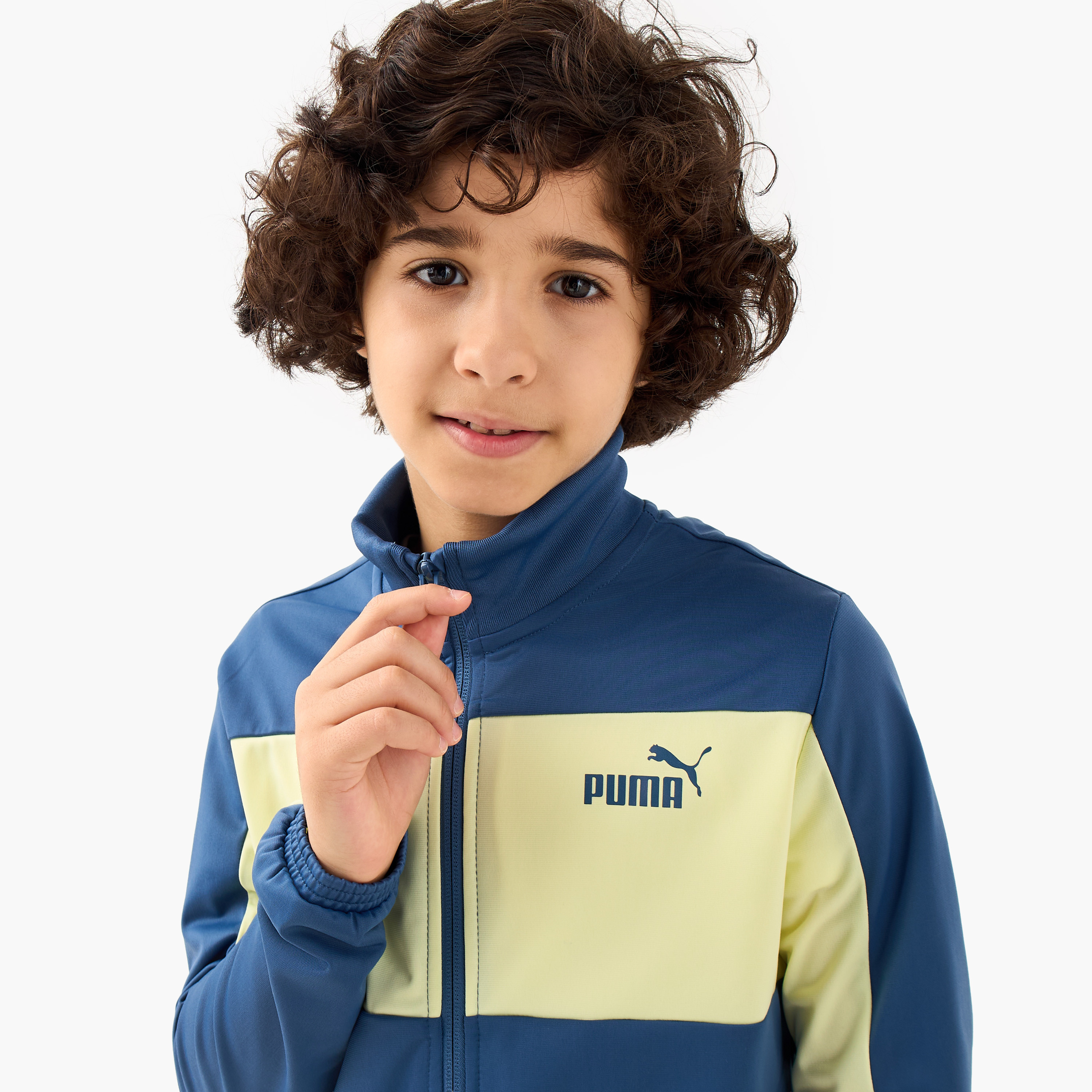 PUMA Boys Jacket and Joggers Set wth Colourblock Detail - Cotton - Long Sleeves - High Neck-boys-clothing-sportswear-sets-image-5