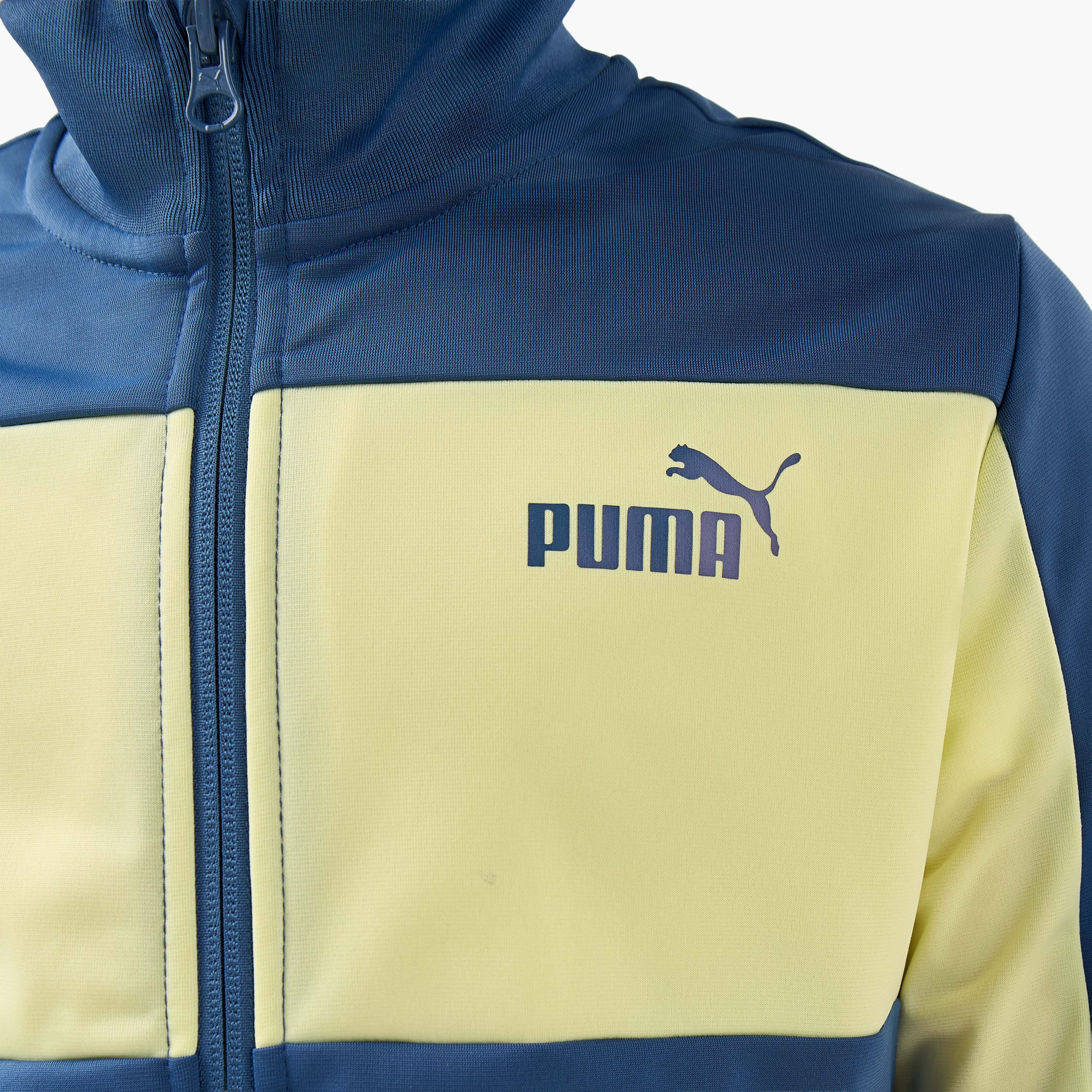PUMA Boys Jacket and Joggers Set wth Colourblock Detail - Cotton - Long Sleeves - High Neck-boys-clothing-sportswear-sets-image-7