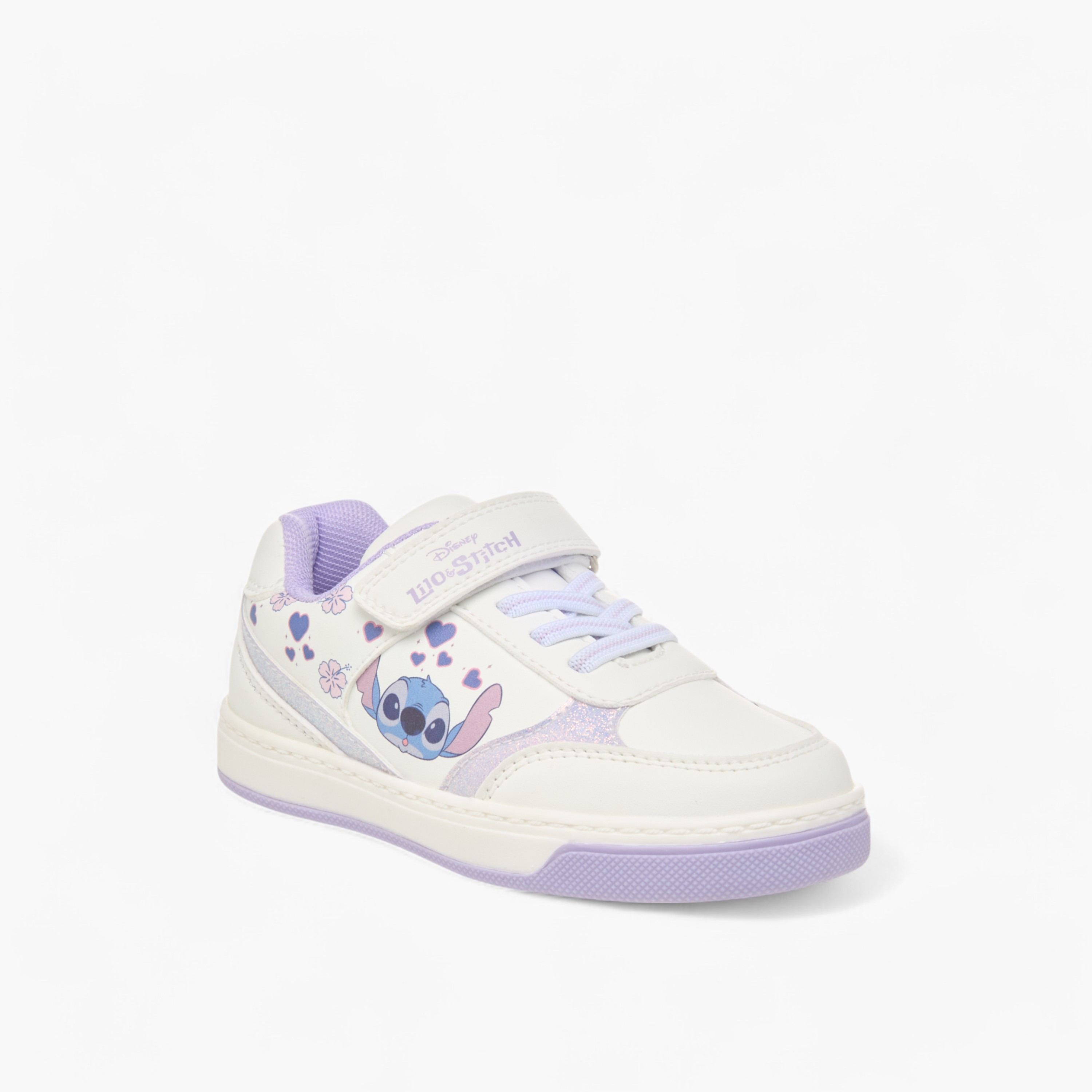 Disney Lilo and Stitch Print Ankle Sneakers with Hook and Loop Closure-girls-shoes-sneakers-image-2
