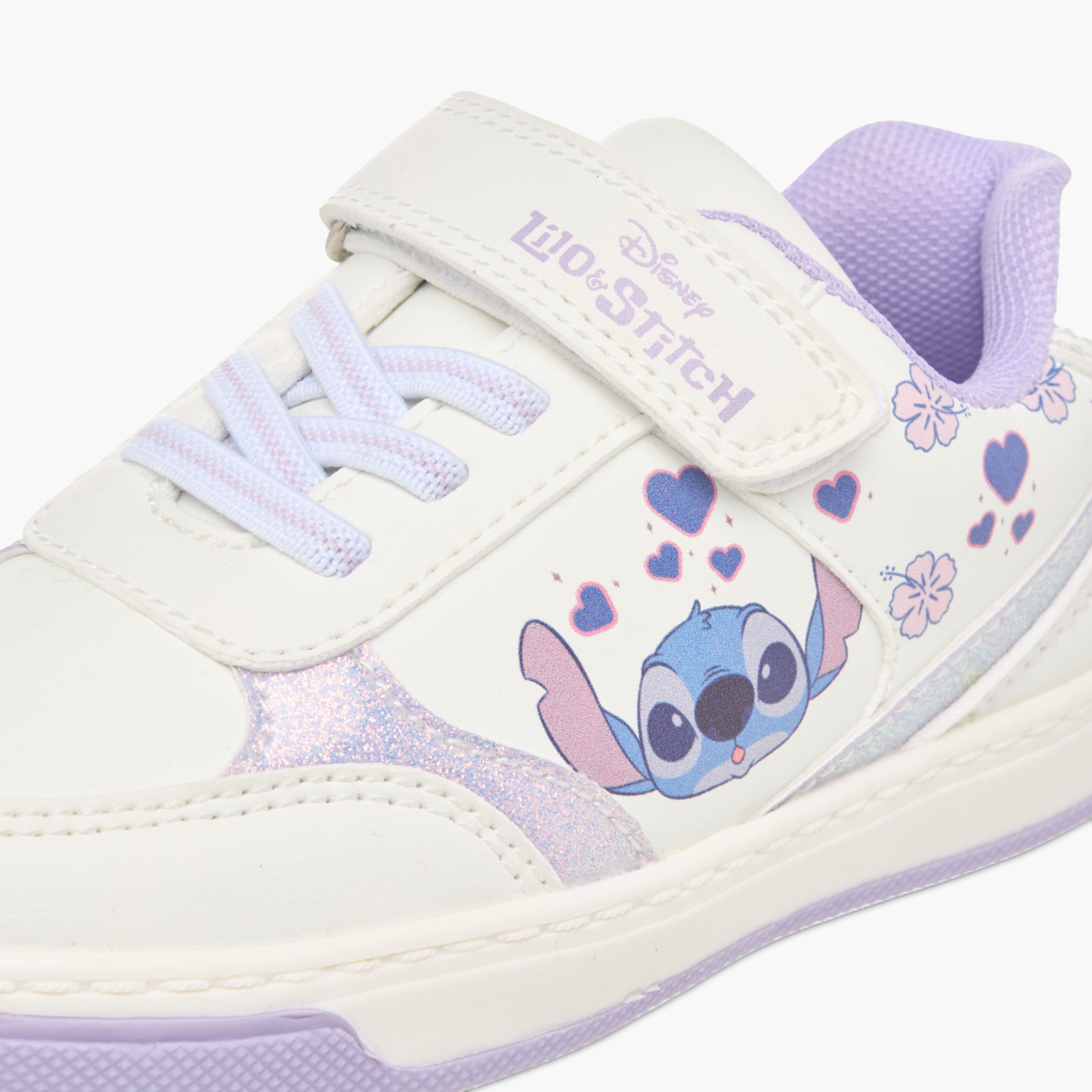 Disney Lilo and Stitch Print Ankle Sneakers with Hook and Loop Closure-girls-shoes-sneakers-image-4
