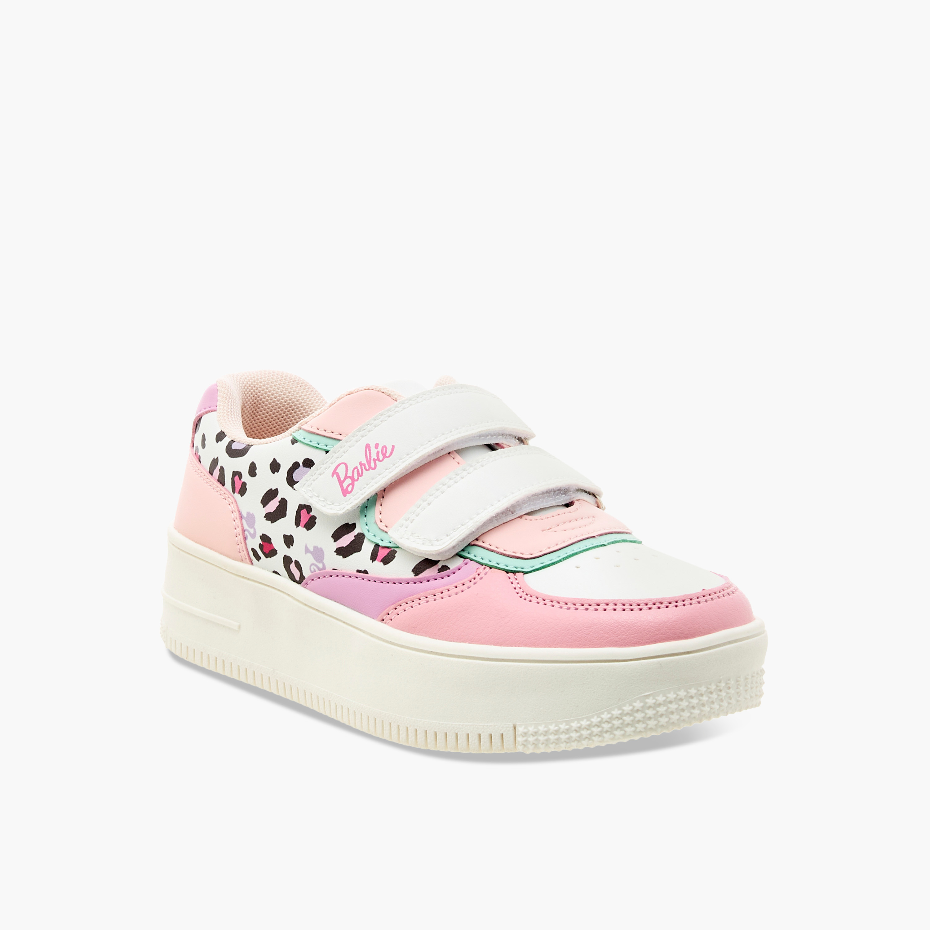 Barbie Colourblocked Sneakers with Hook and Loop Closure-girls-shoes-sneakers-image-2