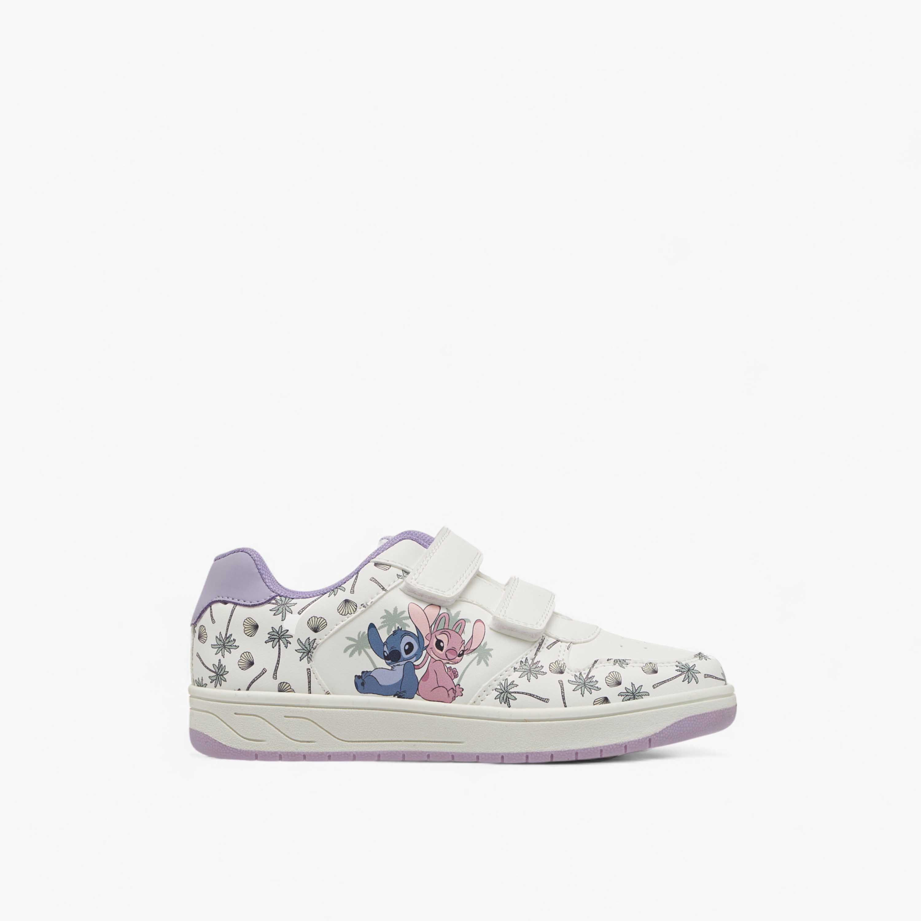 Disney Stitch and Angel Print Sneakers with Hook and Loop Closure-girls-shoes-sneakers-image-3