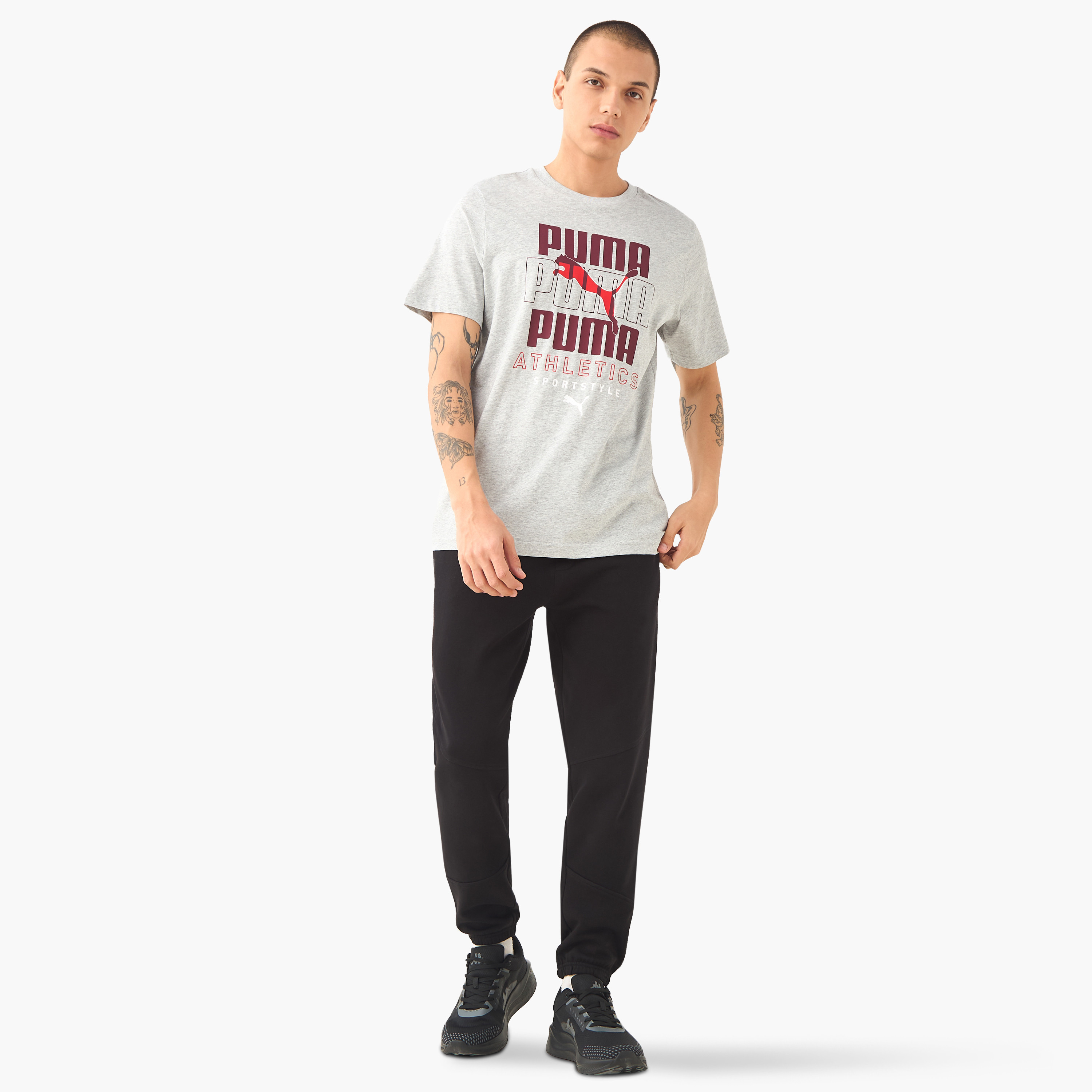 Puma Men's Graphic Stacked Tee 688038 | OE-men-clothing-sportswearandactivewear-tshirtsandpolos-image-2