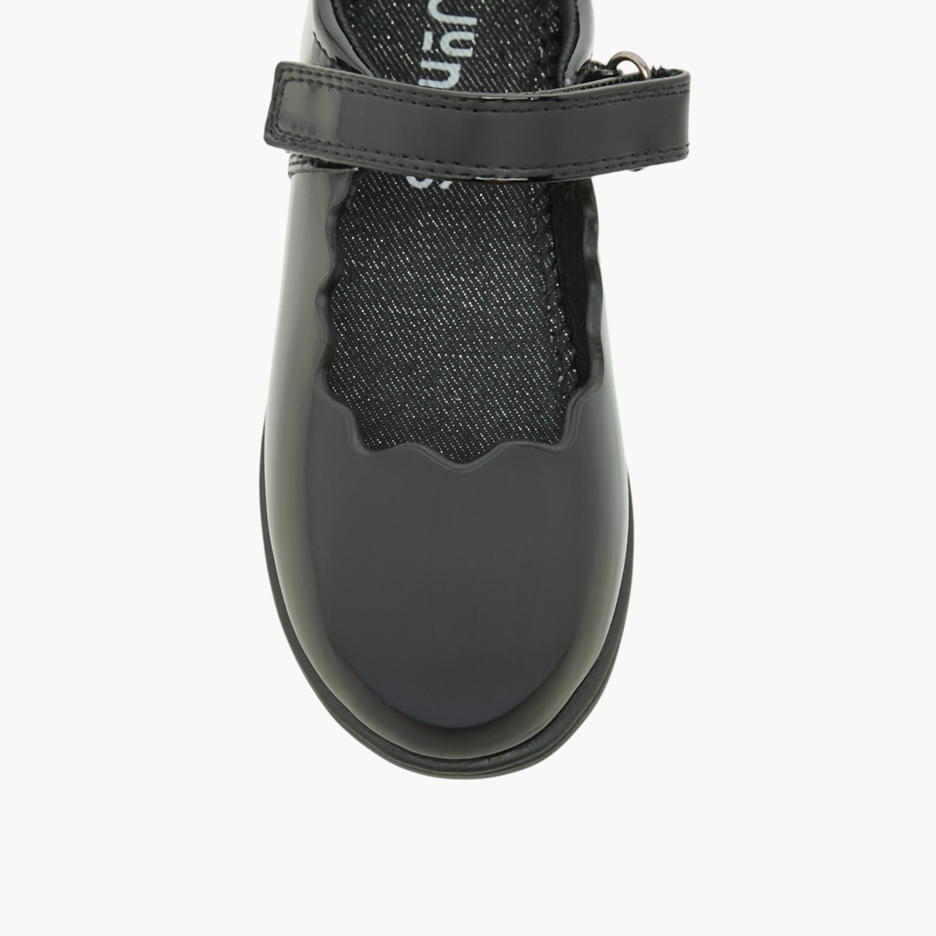 Juniors Scallop Detail School Shoes with Hook and Loop Closure-girls-shoes-schoolshoes-image-4