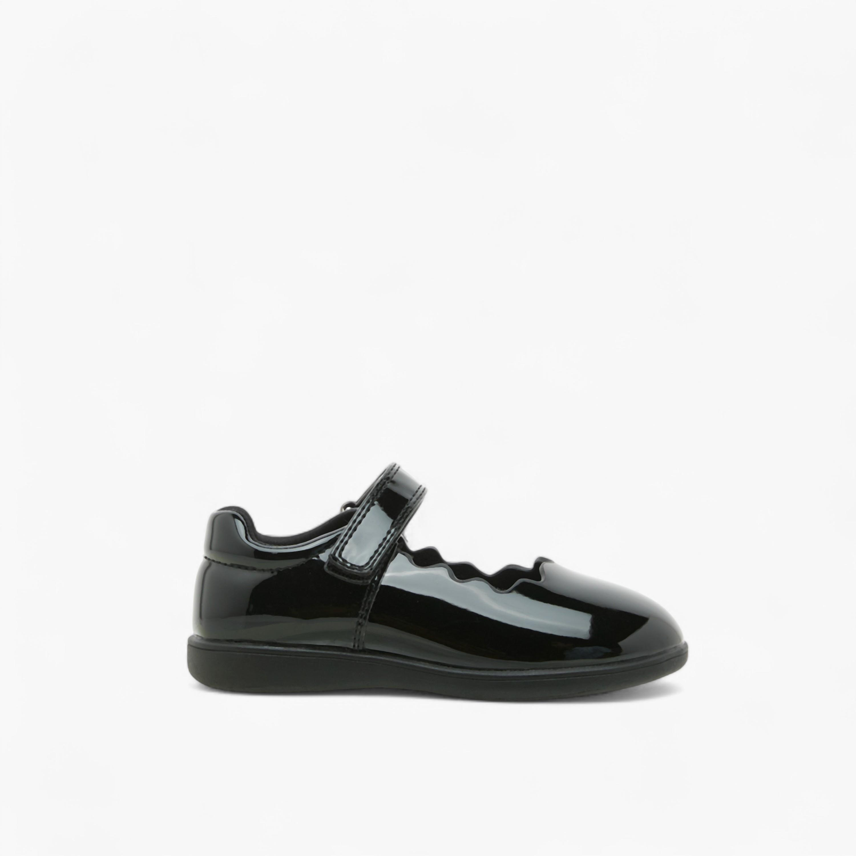 Juniors Scallop Detail School Shoes with Hook and Loop Closure-girls-shoes-schoolshoes-image-3