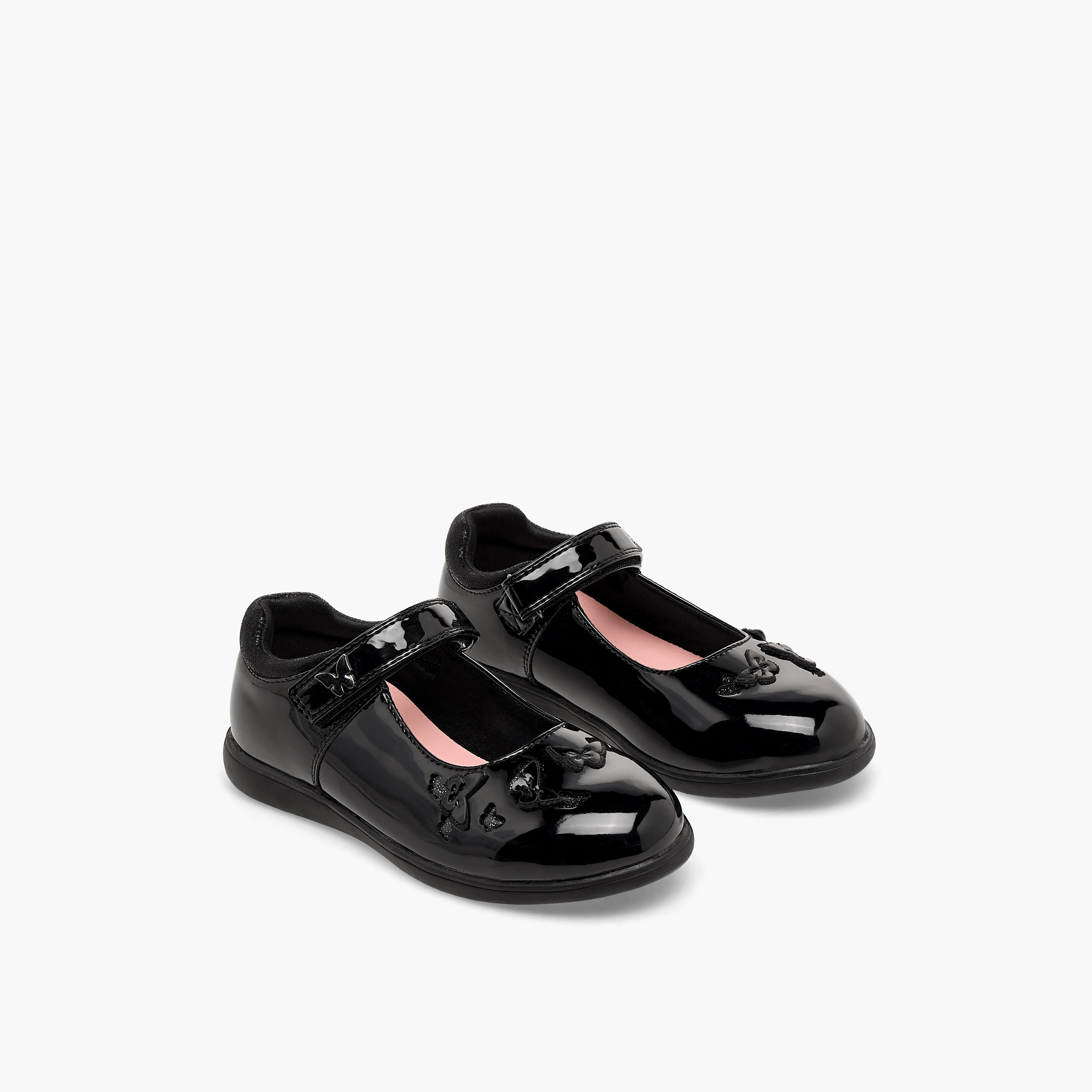 Juniors Girls Butterfly Accent Hook & Loop School Shoes-girls-shoes-schoolshoes-image-1