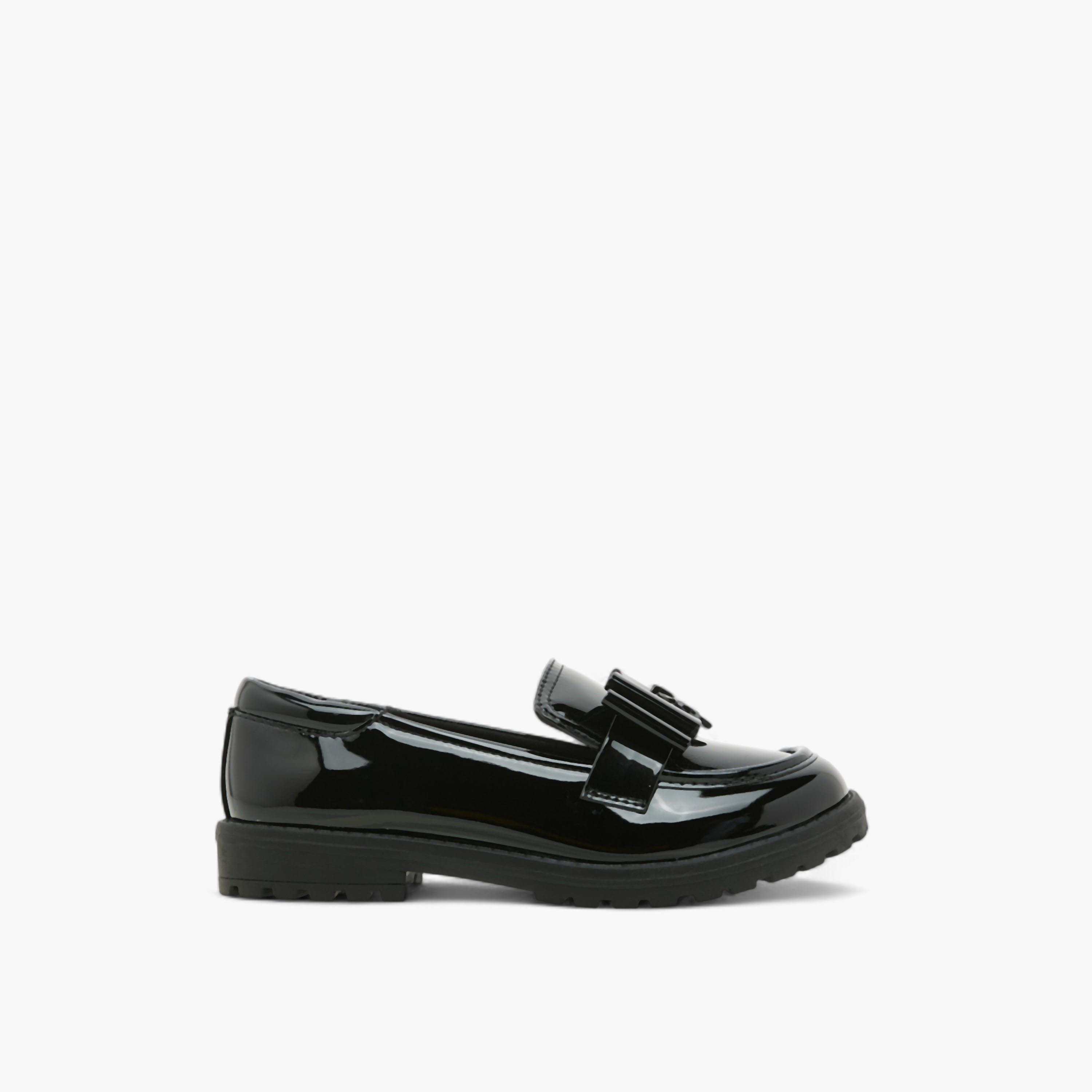 Juniors Bow Applique Slip-On School Shoes-girls-shoes-schoolshoes-image-3