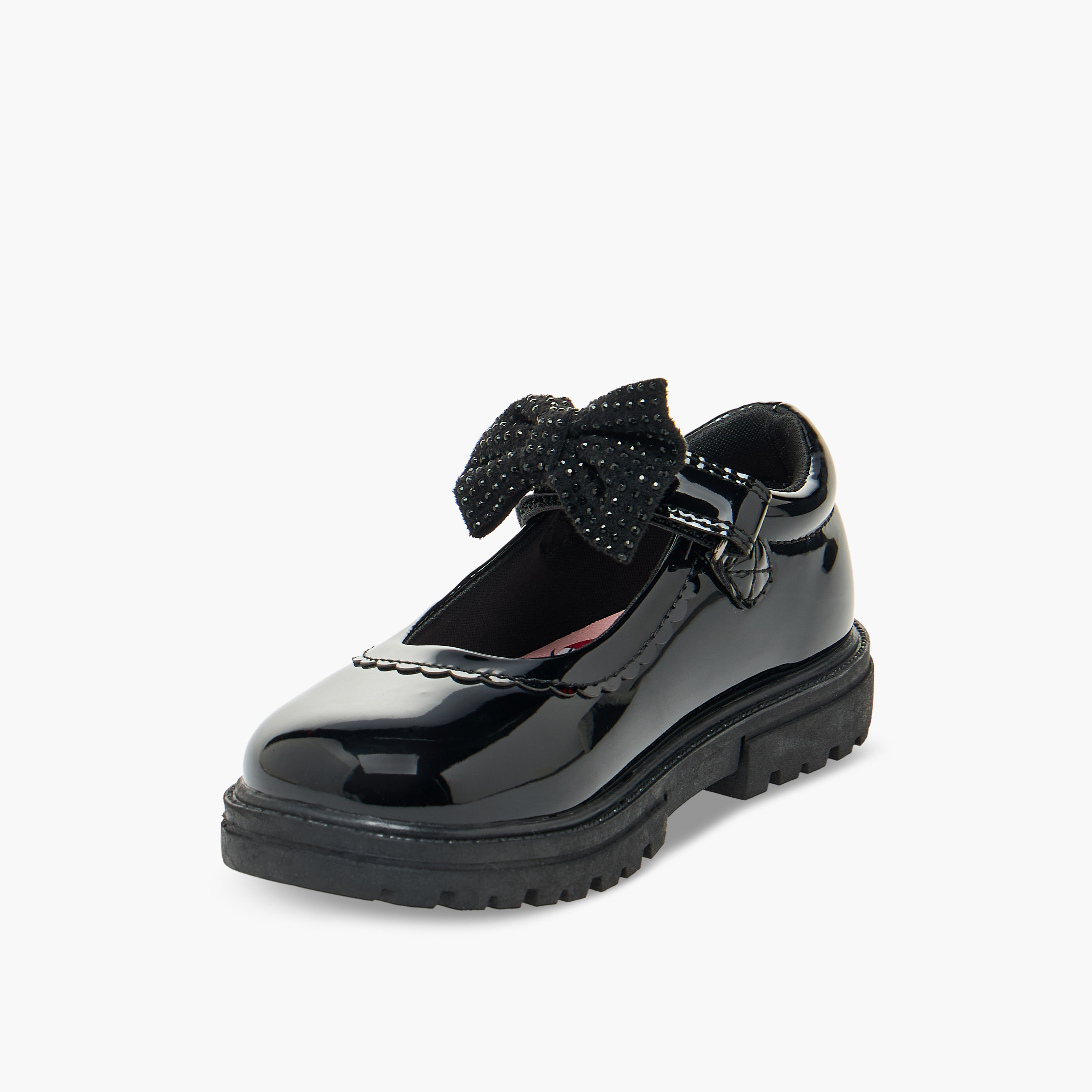 Disney Girls Bow Accent Hook & Loop School Shoes-girls-shoes-schoolshoes-image-4