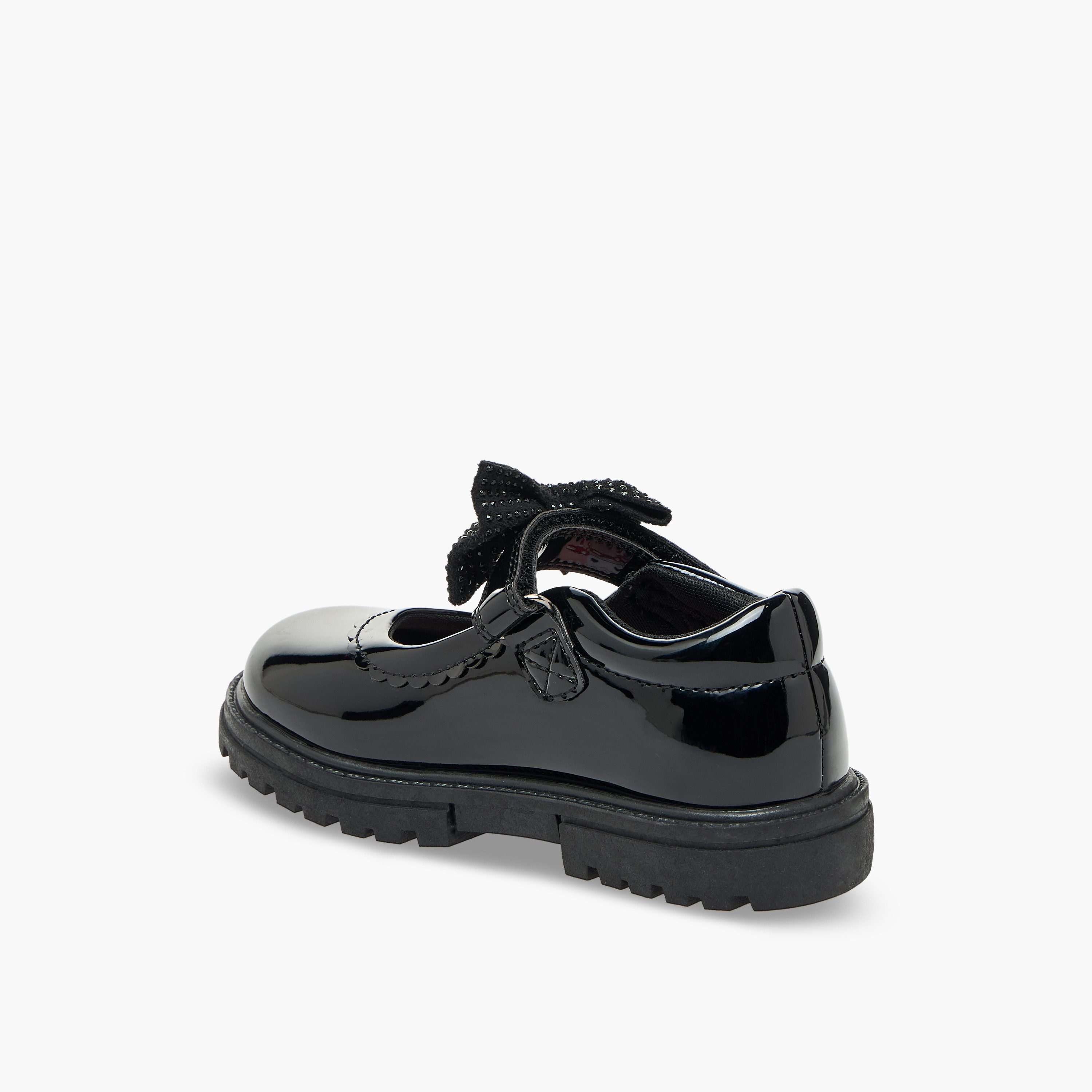 Disney Girls Bow Accent Hook & Loop School Shoes-girls-shoes-schoolshoes-image-5