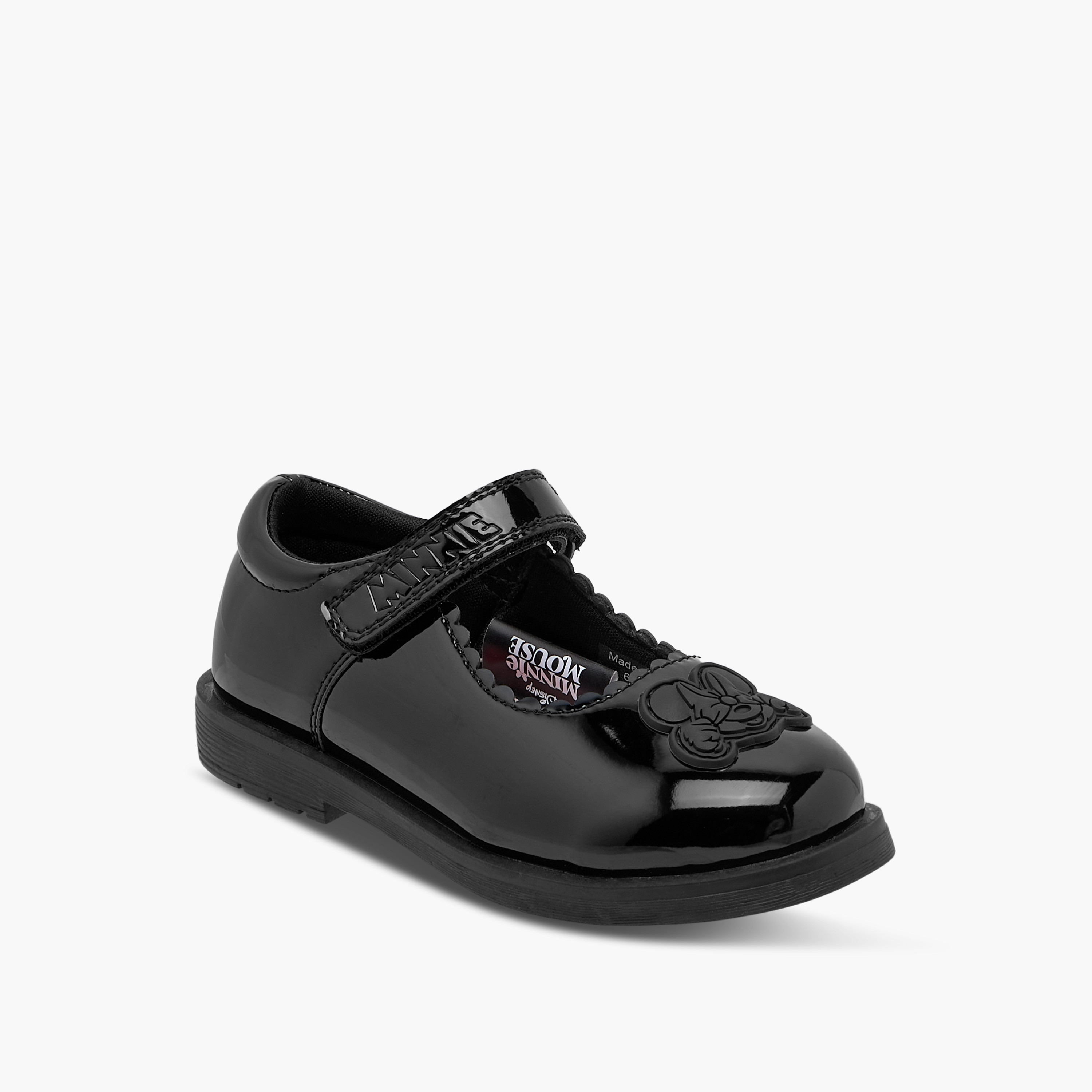 Disney Minnie Mouse Applique Mary Jane School Shoes with Hook and Loop Closure-girls-shoes-schoolshoes-image-2