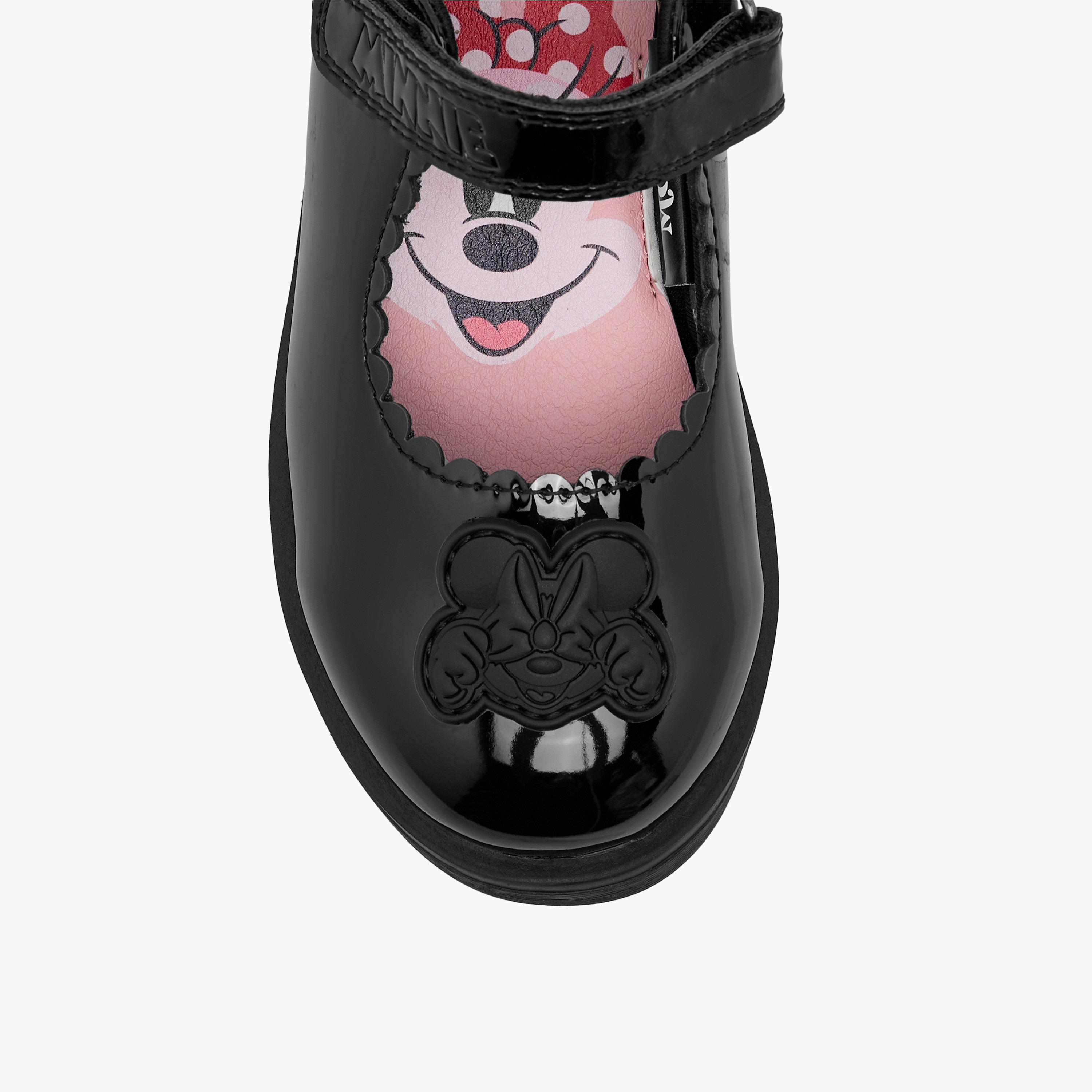 Disney Minnie Mouse Applique Mary Jane School Shoes with Hook and Loop Closure-girls-shoes-schoolshoes-image-4