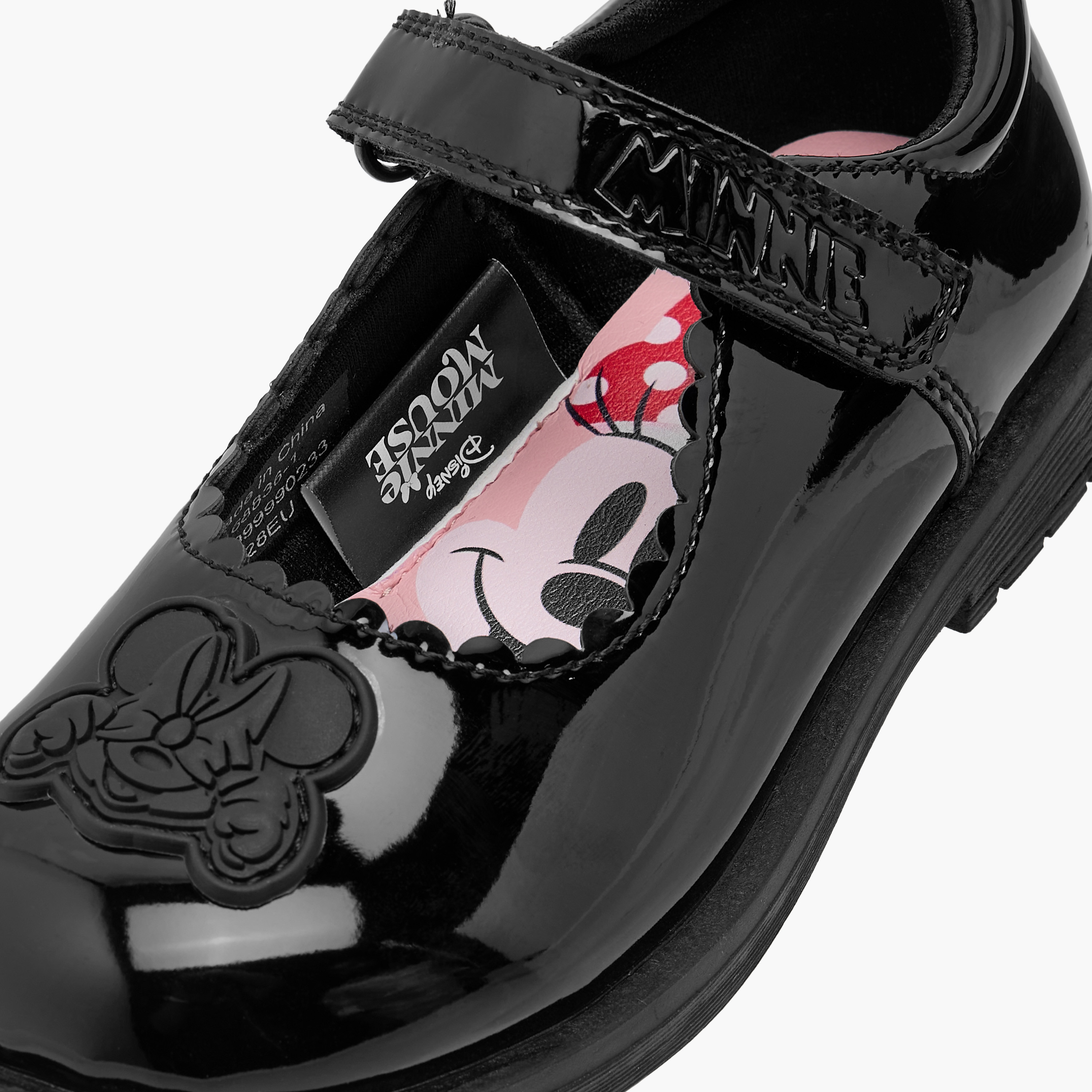 Disney Minnie Mouse Applique Mary Jane School Shoes with Hook and Loop Closure-girls-shoes-schoolshoes-image-6