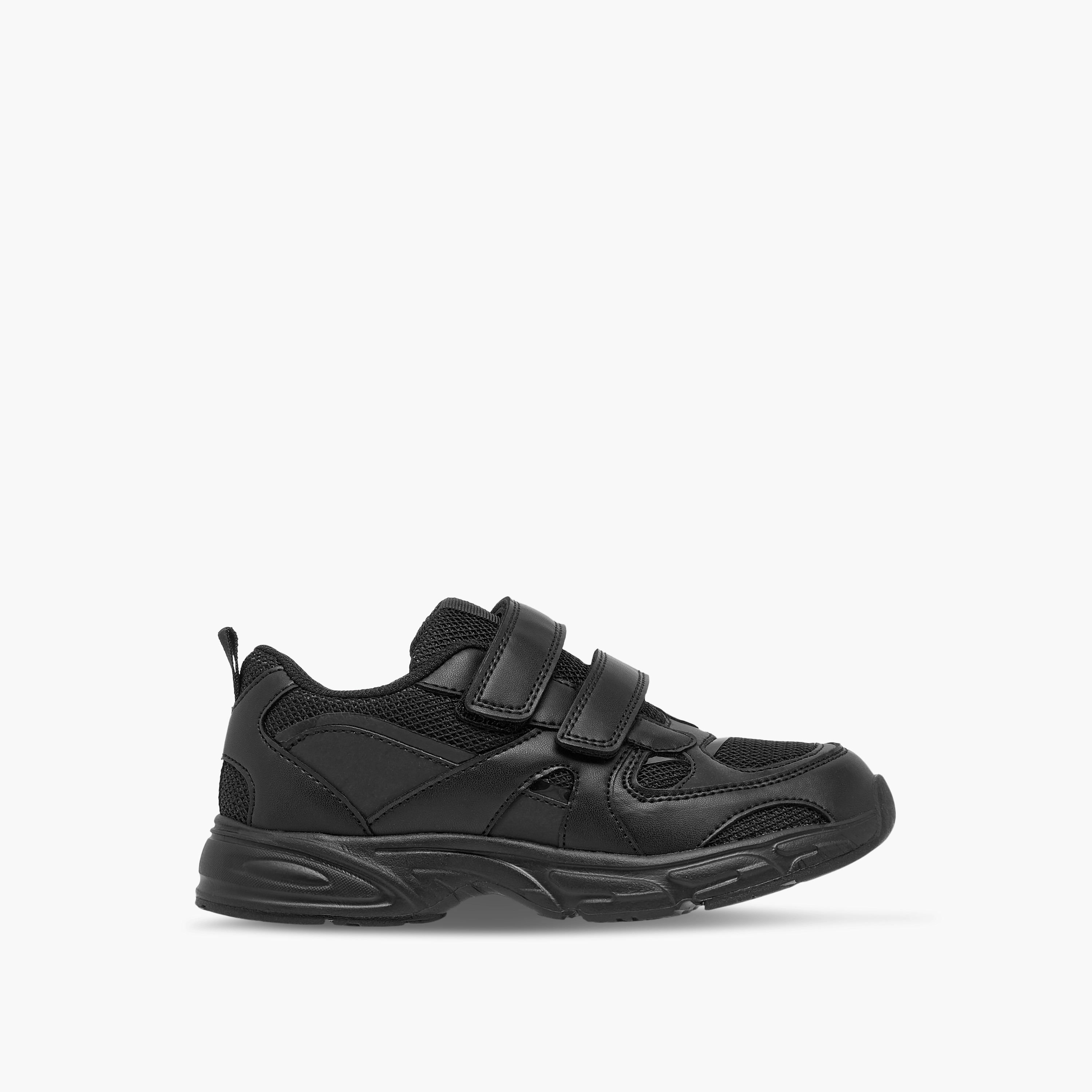 Juniors Panelled School Shoes with Hook and Loop Closure-boys-shoes-schoolshoes-image-3