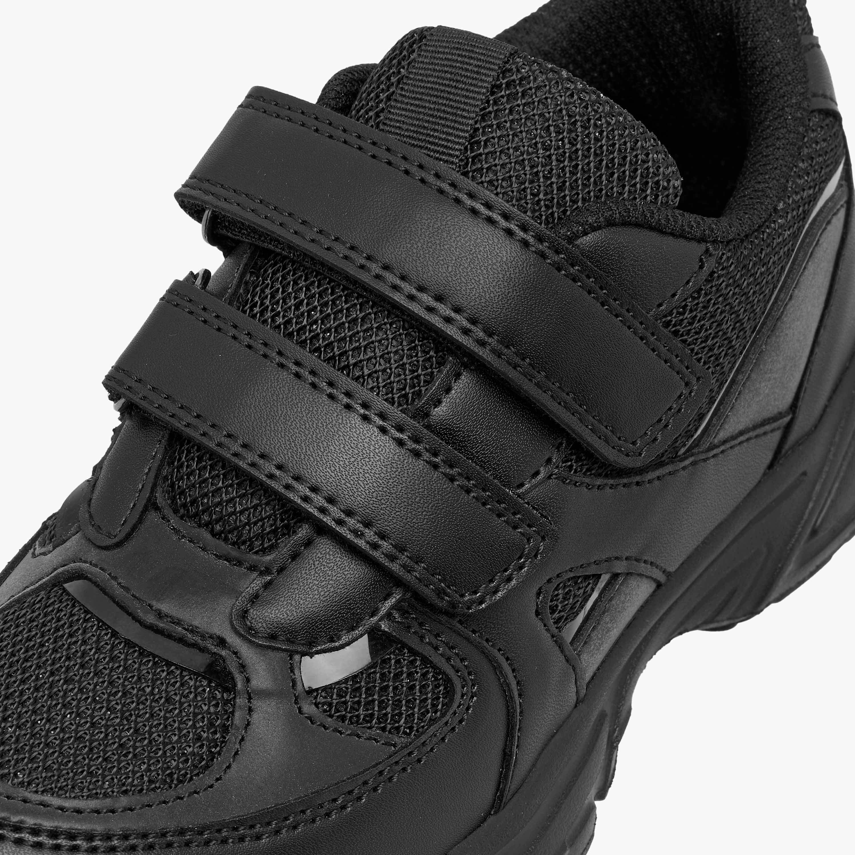 Juniors Panelled School Shoes with Hook and Loop Closure-boys-shoes-schoolshoes-image-4