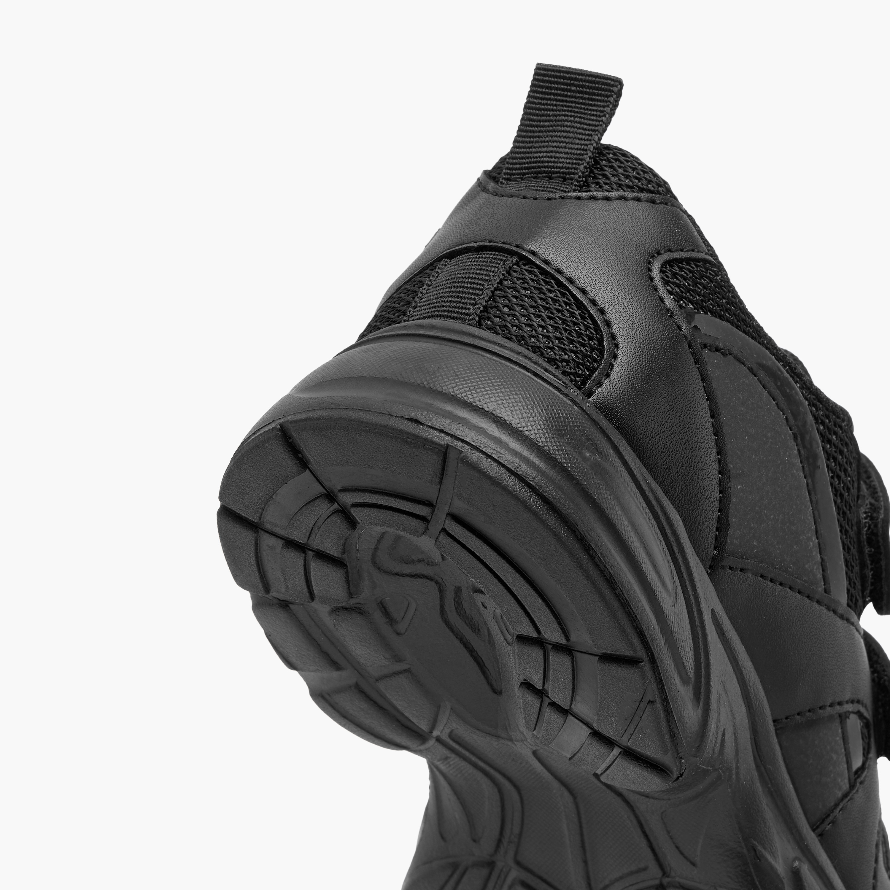 Juniors Panelled School Shoes with Hook and Loop Closure-boys-shoes-schoolshoes-image-5