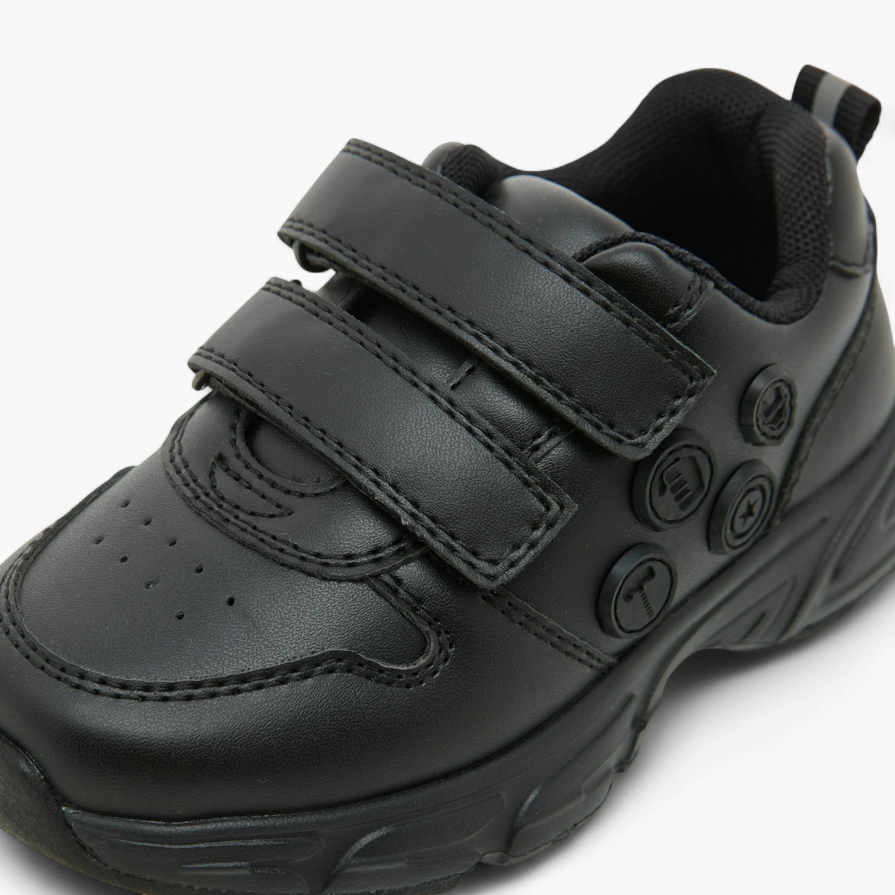 Marvel Textured School Shoes with Hook and Loop Closure-boys-shoes-schoolshoes-image-5