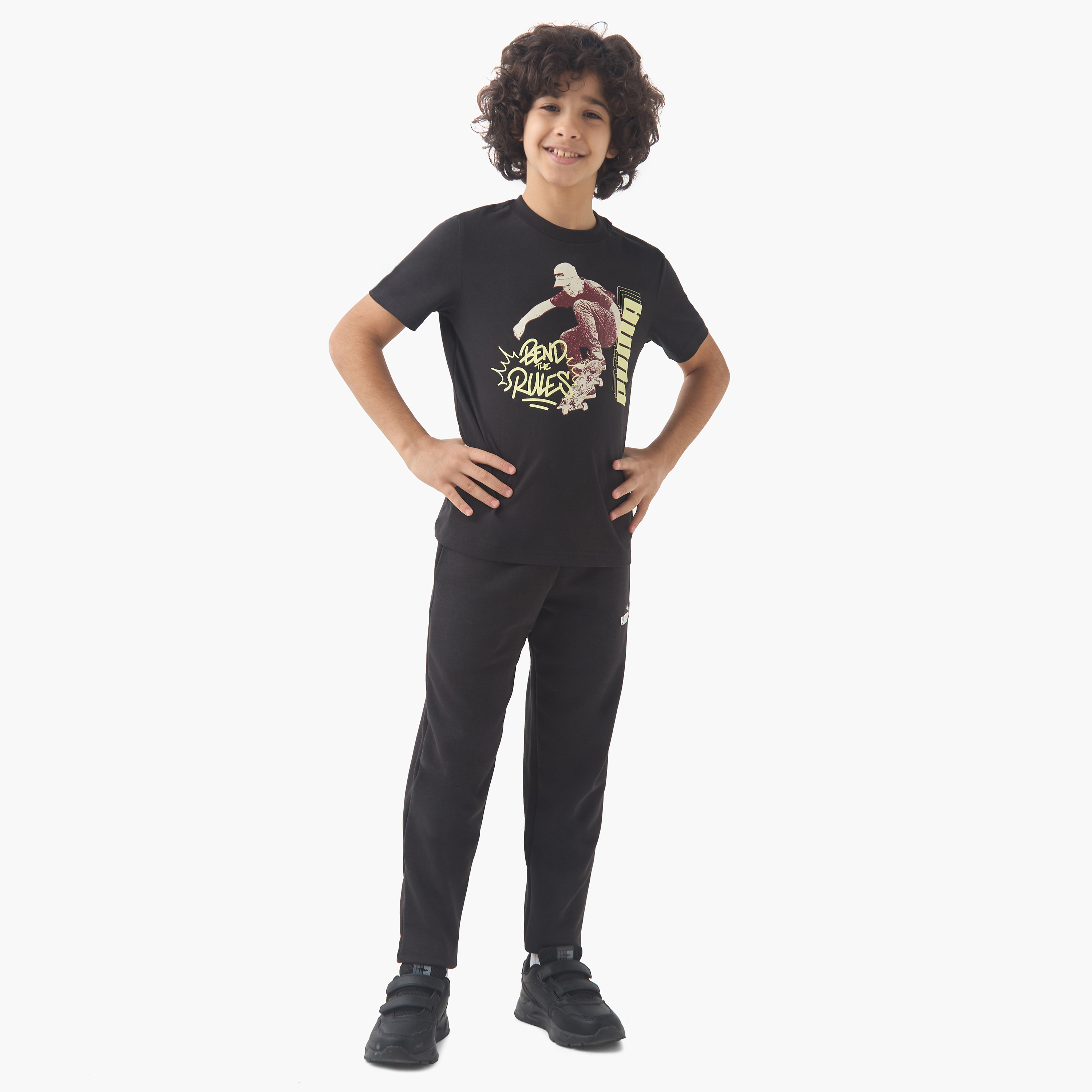 PUMA Boys Crew Neck T-shirt with Graphic Print - Cotton - Short Sleeves-sports-boys-clothing-tops-image-2