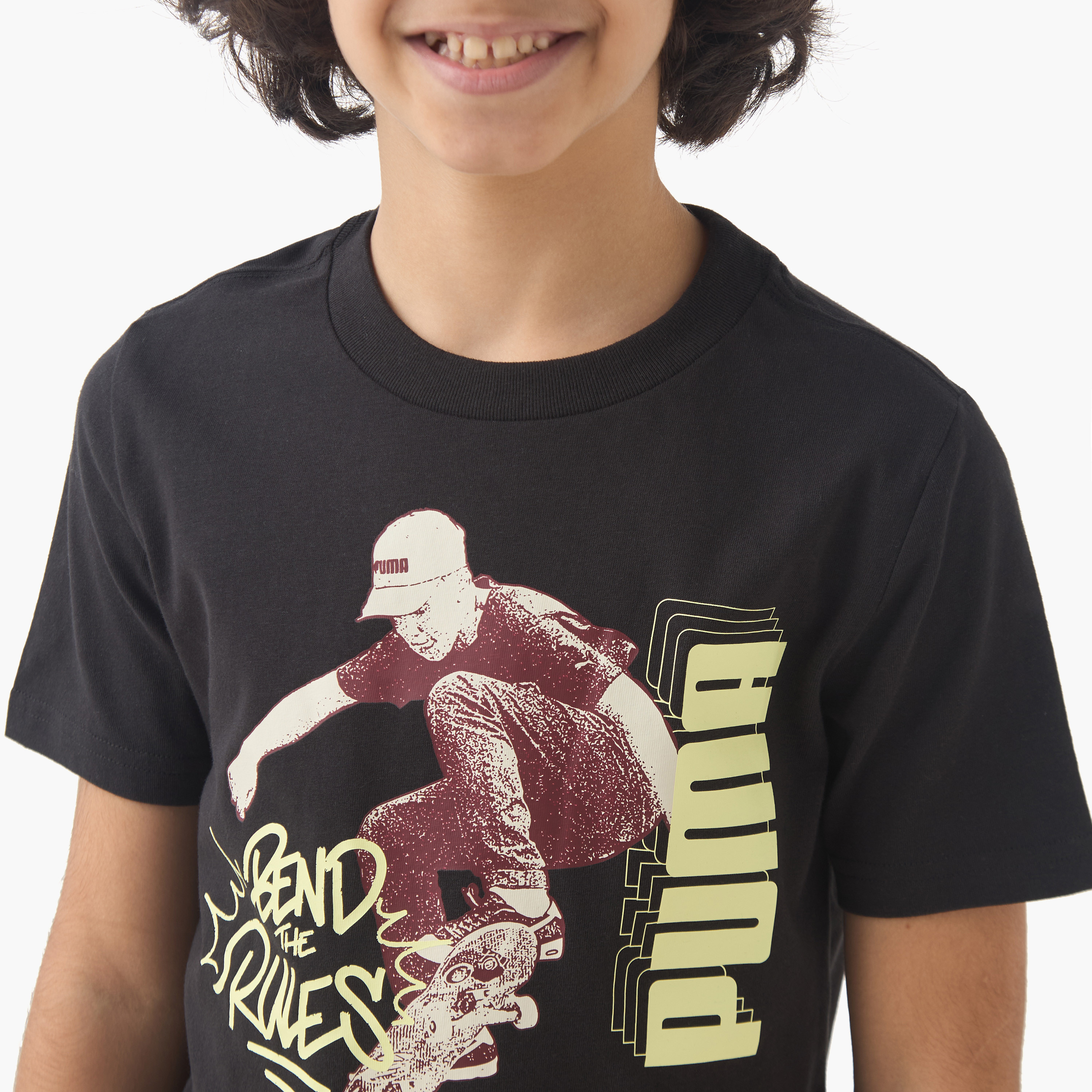 PUMA Boys Crew Neck T-shirt with Graphic Print - Cotton - Short Sleeves-sports-boys-clothing-tops-image-4