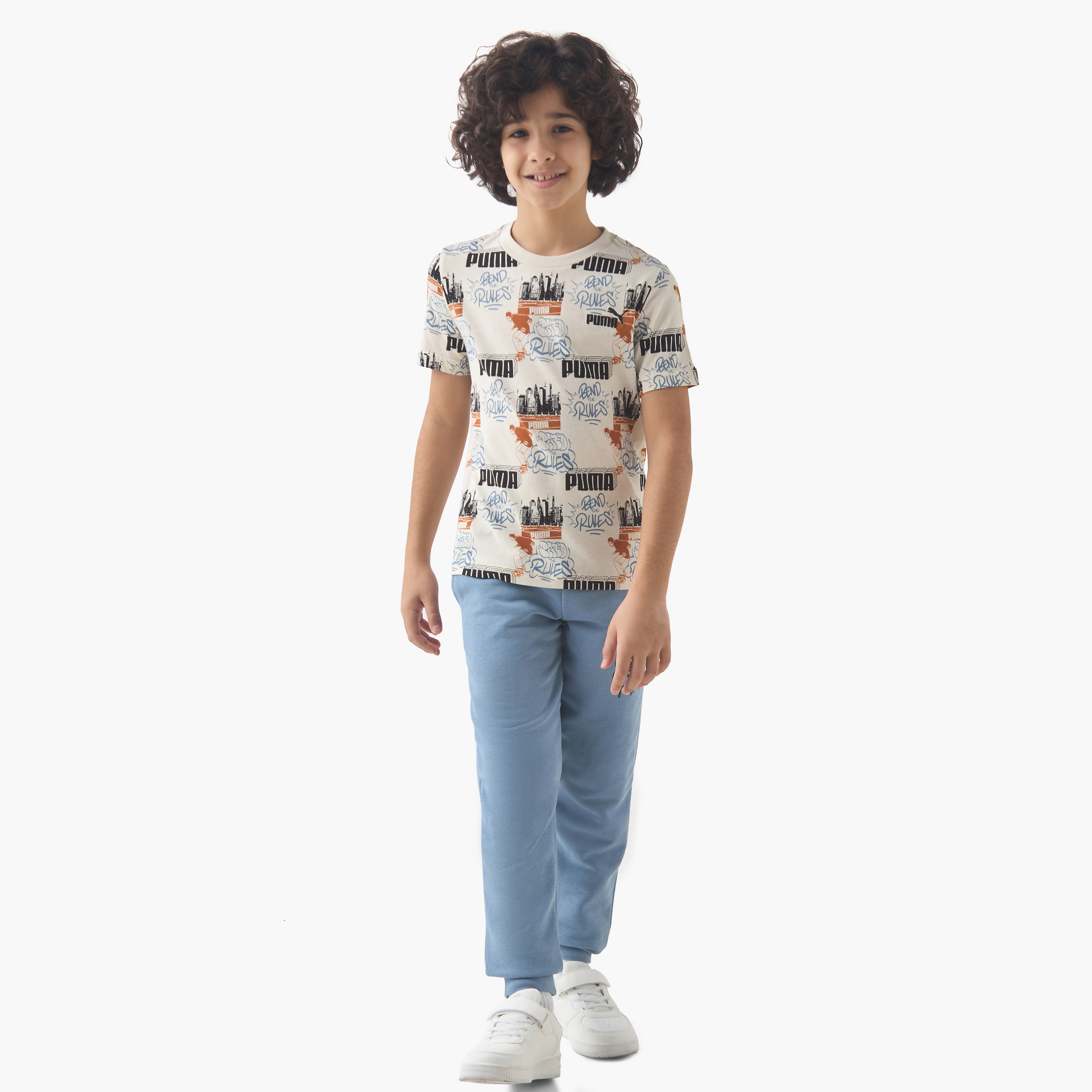 PUMA Boys Crew Neck T-shirt with Graphic Print - Cotton - Short Sleeves-boys-clothing-sportswear-tops-image-2