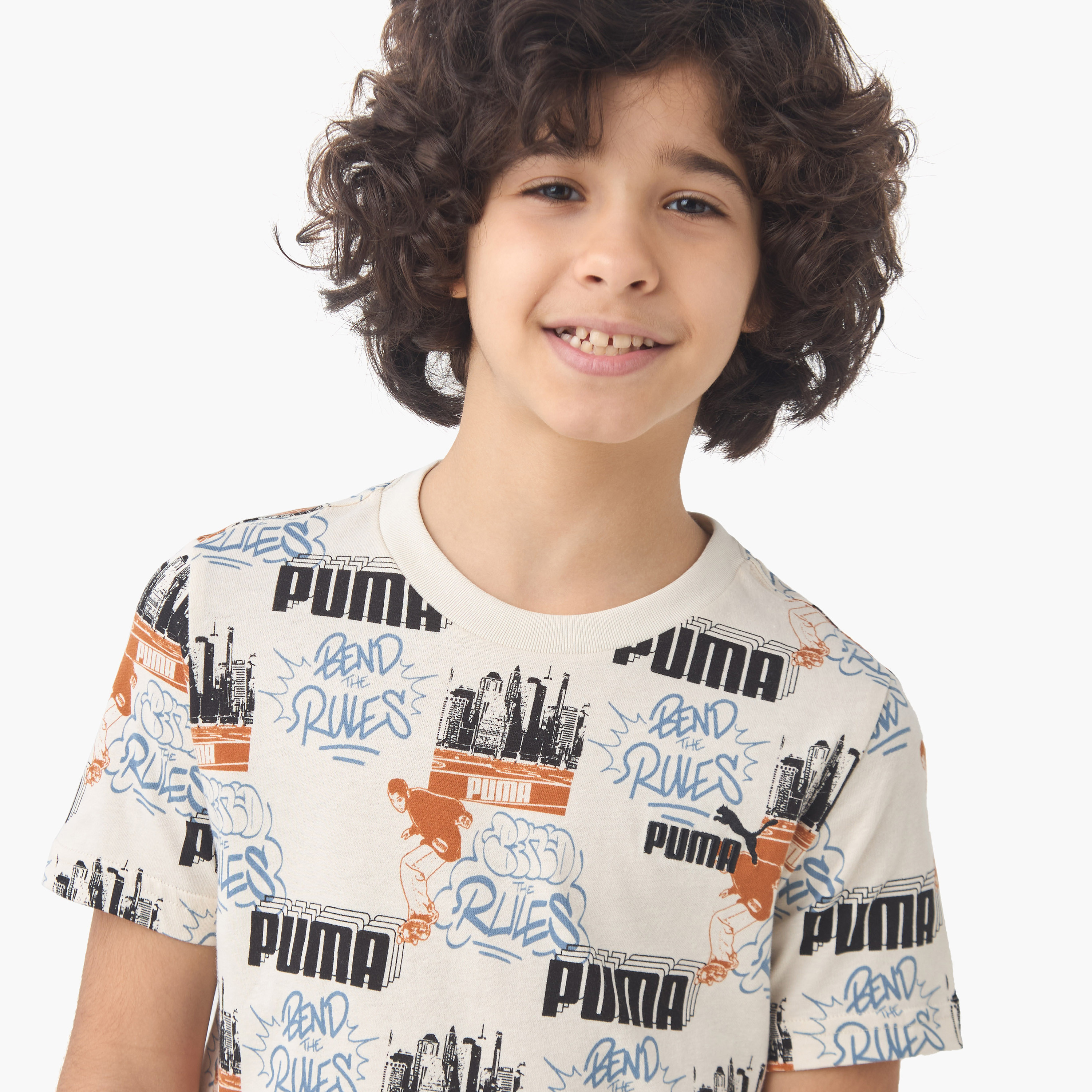 PUMA Boys Crew Neck T-shirt with Graphic Print - Cotton - Short Sleeves-boys-clothing-sportswear-tops-image-4