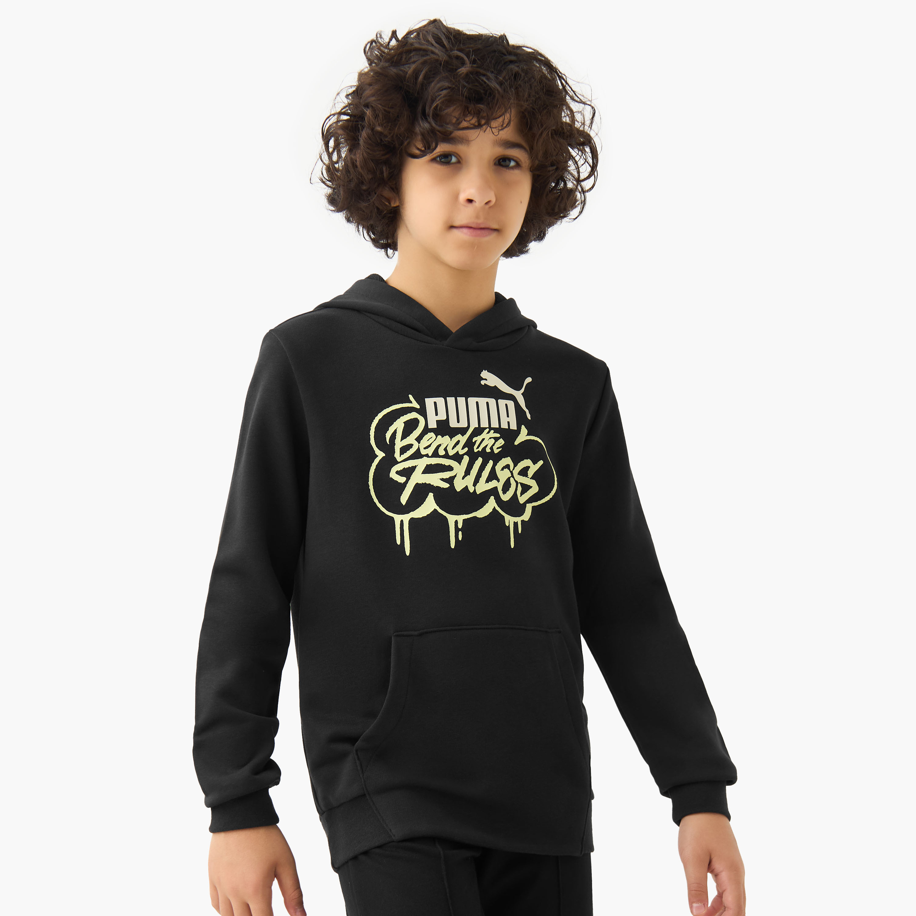 سويت شيرت قطن بقبعة وأكمام طويلة وطبعات شعار للأولاد من بوما-boys-clothing-sweatshirts-image-5