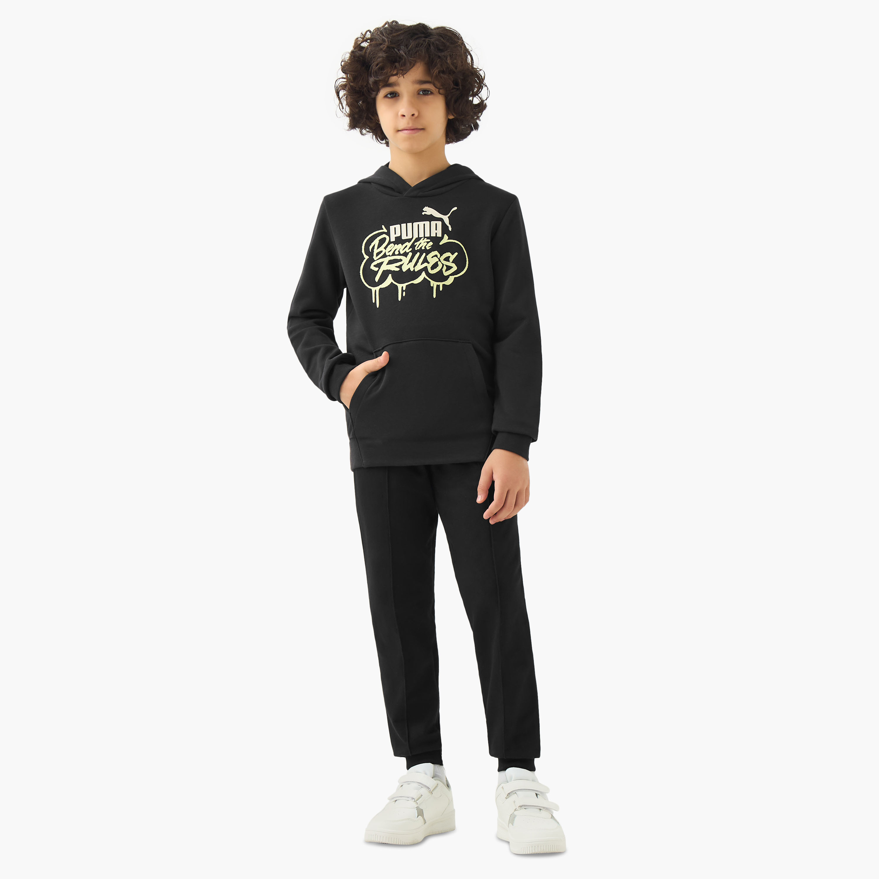 سويت شيرت قطن بقبعة وأكمام طويلة وطبعات شعار للأولاد من بوما-boys-clothing-sweatshirts-image-4