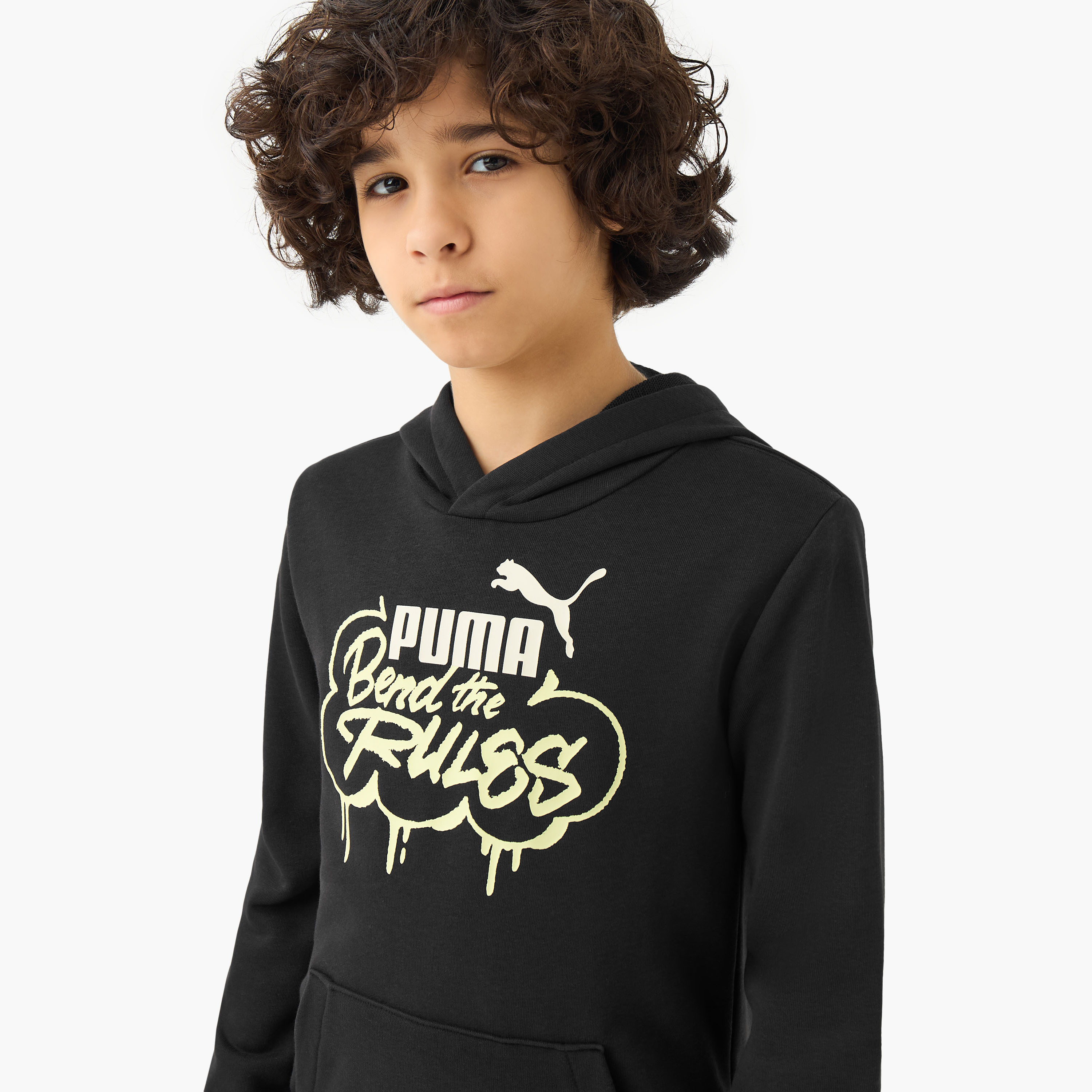 سويت شيرت قطن بقبعة وأكمام طويلة وطبعات شعار للأولاد من بوما-boys-clothing-sweatshirts-image-2