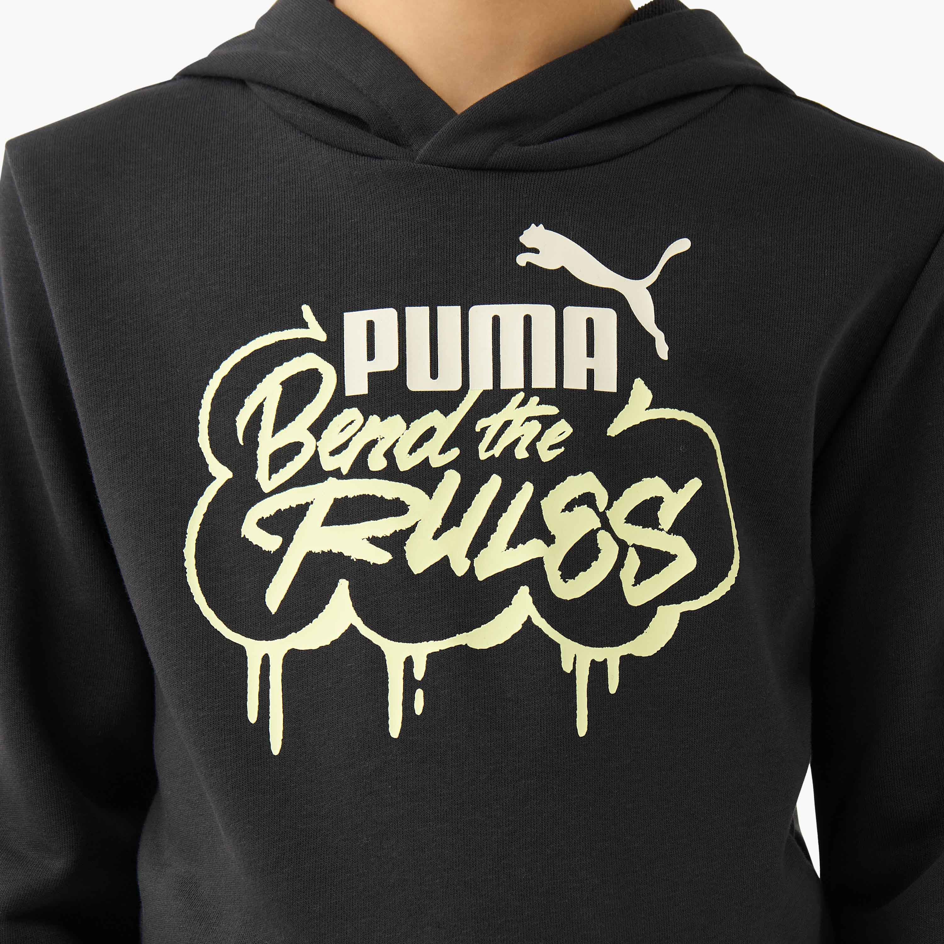 سويت شيرت قطن بقبعة وأكمام طويلة وطبعات شعار للأولاد من بوما-boys-clothing-sweatshirts-image-1