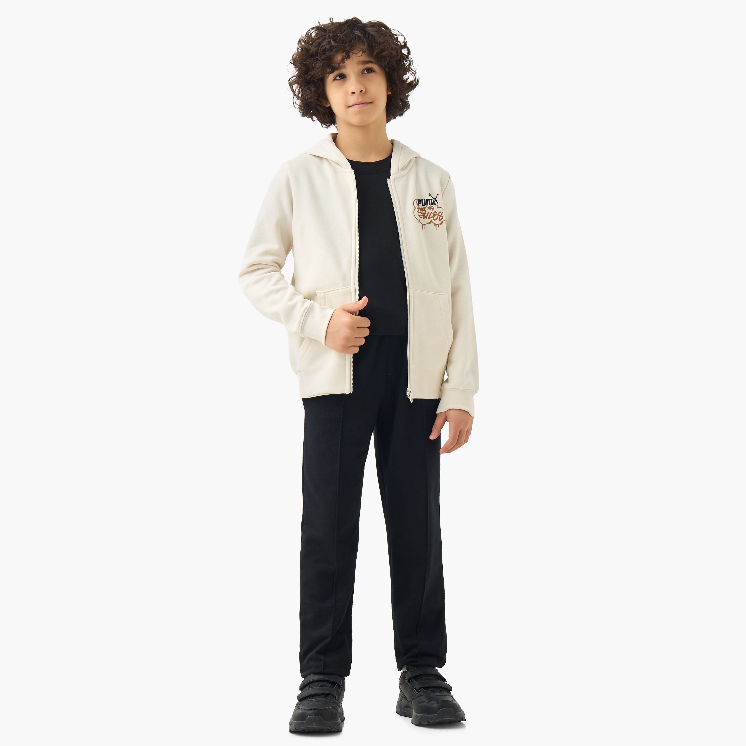 PUMA Boys Hooded Neck Sweatshirt with Zip Closure - Cotton - Long Sleeves-boys-clothing-sweatshirts-image-2