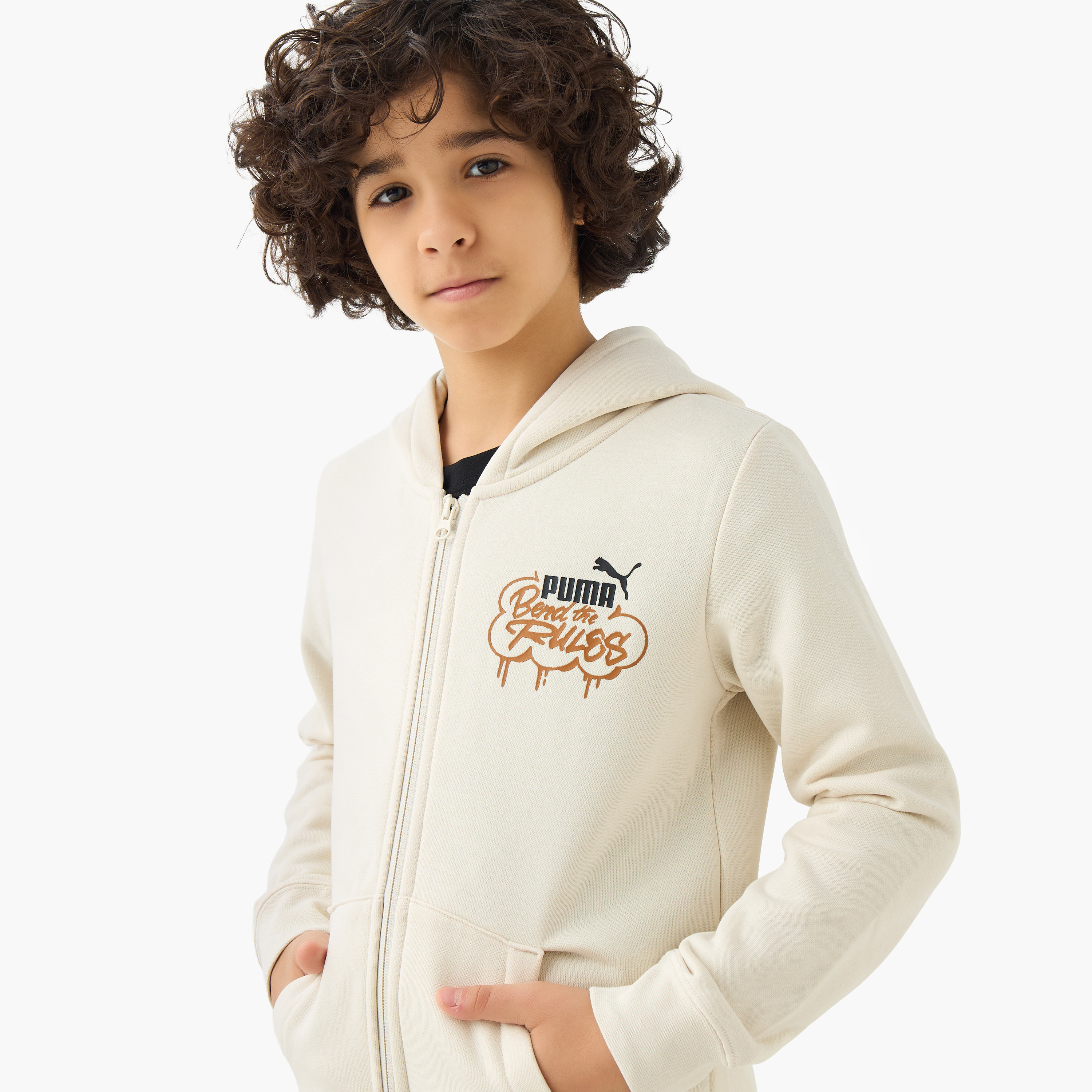 PUMA Boys Hooded Neck Sweatshirt with Zip Closure - Cotton - Long Sleeves-boys-clothing-sweatshirts-image-4
