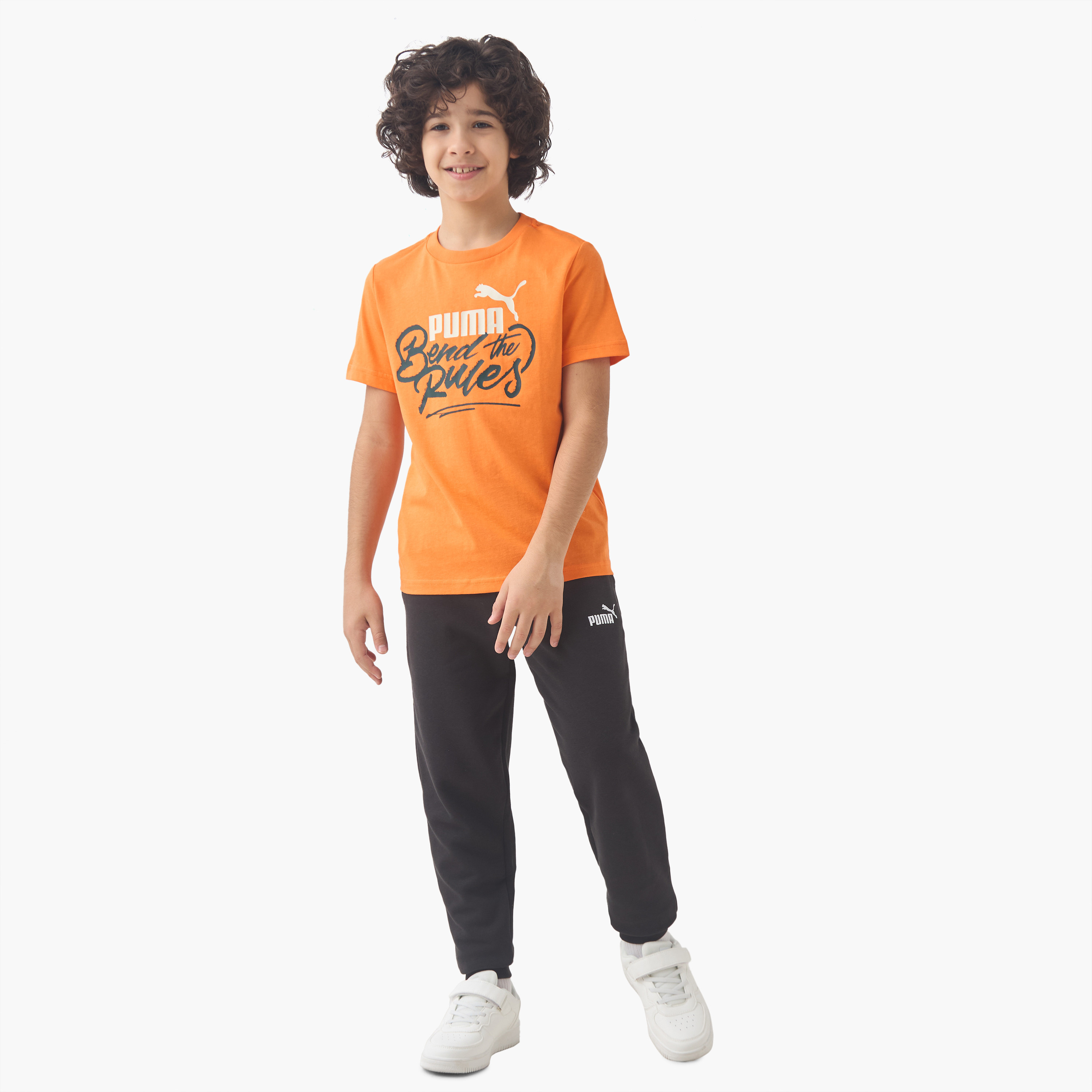 PUMA Boys Crew Neck T-shirt with Slogan Print - Cotton - Short Sleeve-sports-boys-clothing-tops-image-2