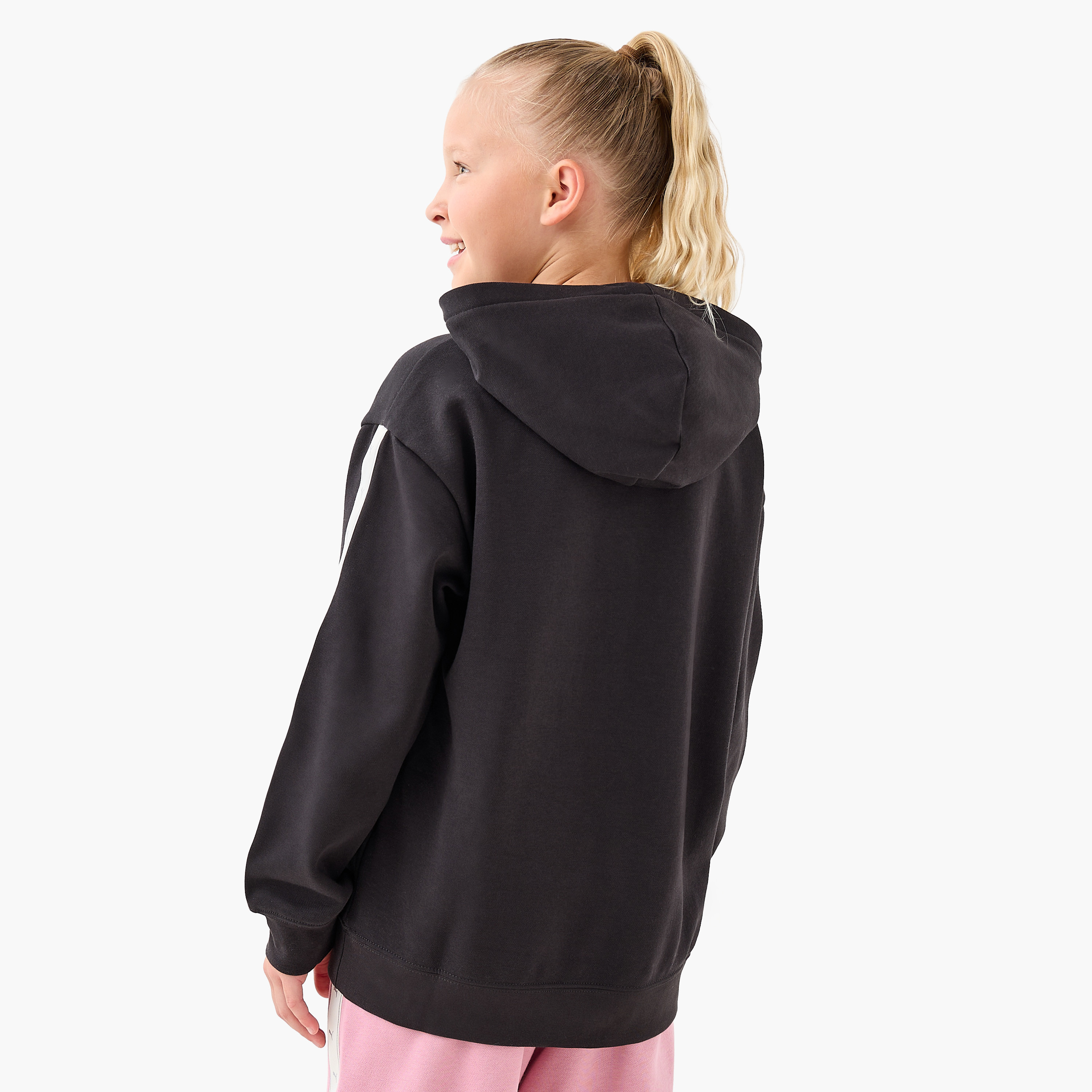 PUMA Girls Hooded Sweatshirt with Tape Accent - Cotton - Long Sleeves-girls-clothing-sweatshirts-image-3