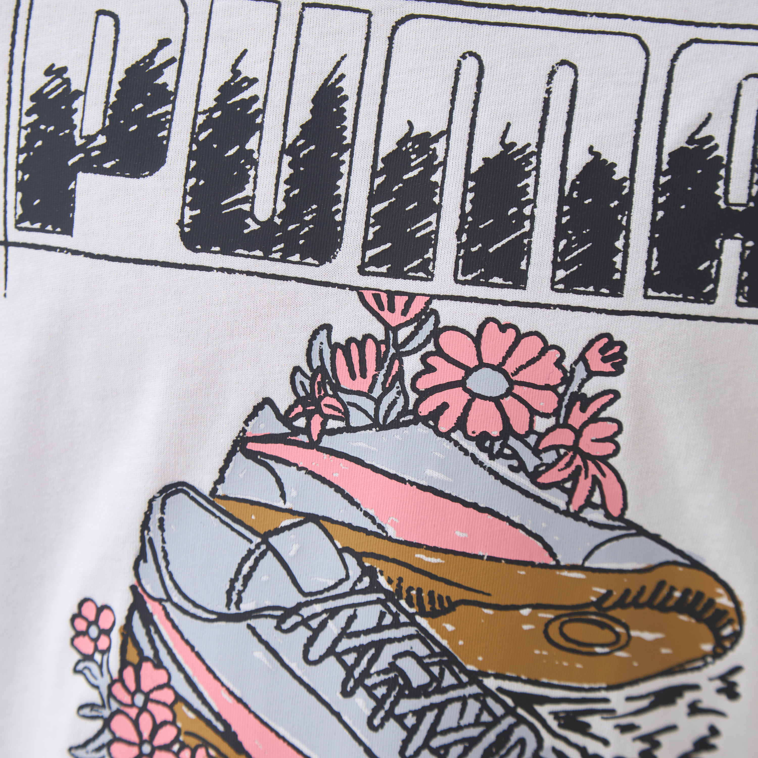PUMA Girls Crew Neck T-shirt with Graphic Print - Cotton - Short Sleeve-sports-girls-clothing-tops-image-4