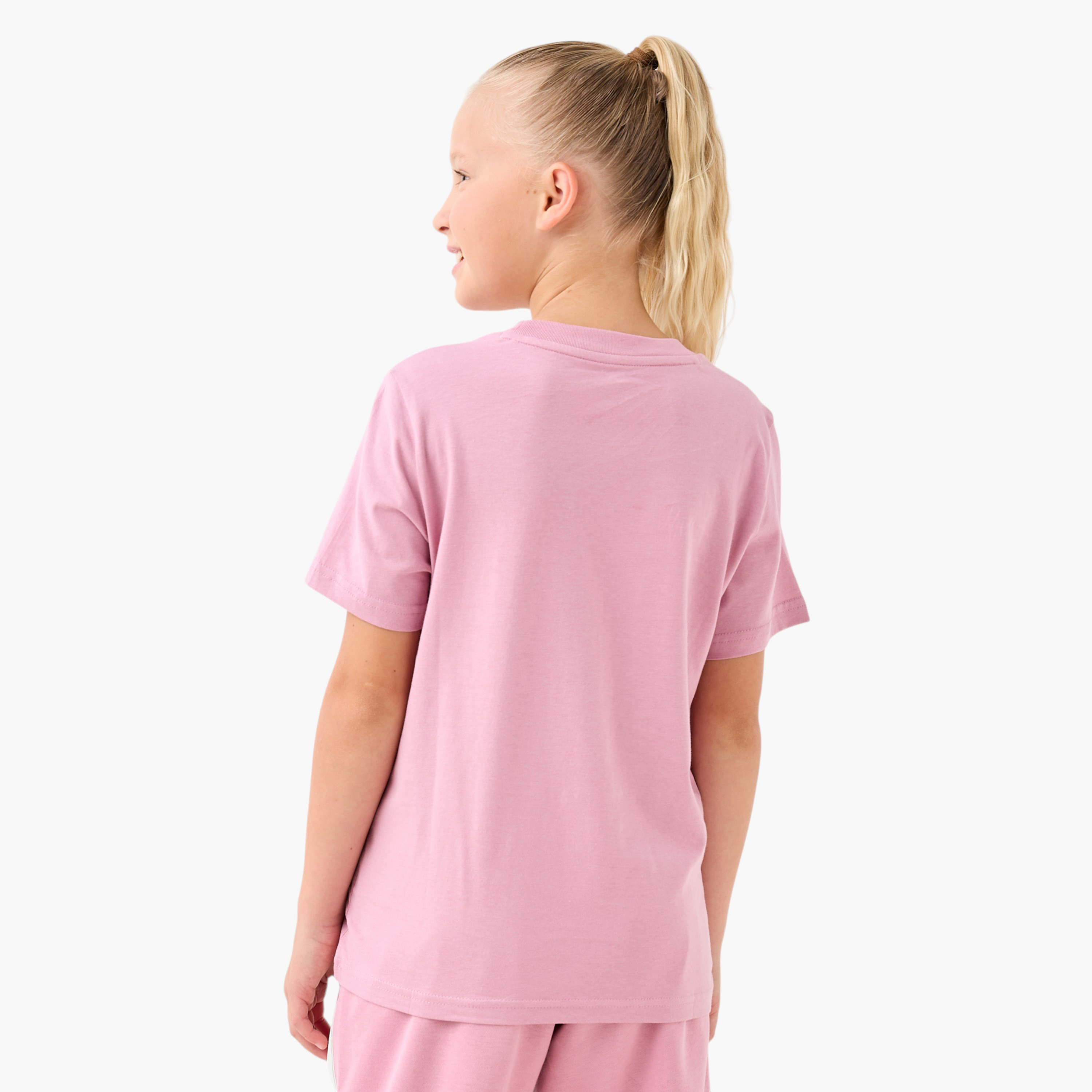 PUMA Girls Crew Neck T-shirt with Logo Print - Cotton - Short Sleeves-sports-girls-clothing-tops-image-3
