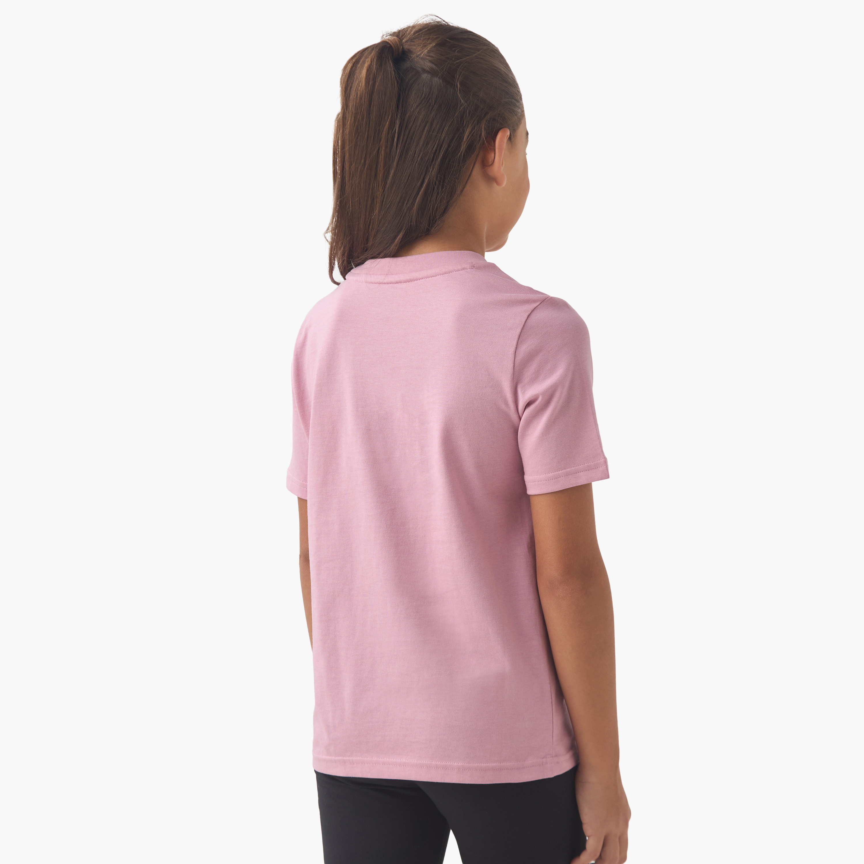 PUMA Girls Crew Neck T-shirt with Logo Print - Cotton - Short Sleeves-sports-girls-clothing-tops-image-3