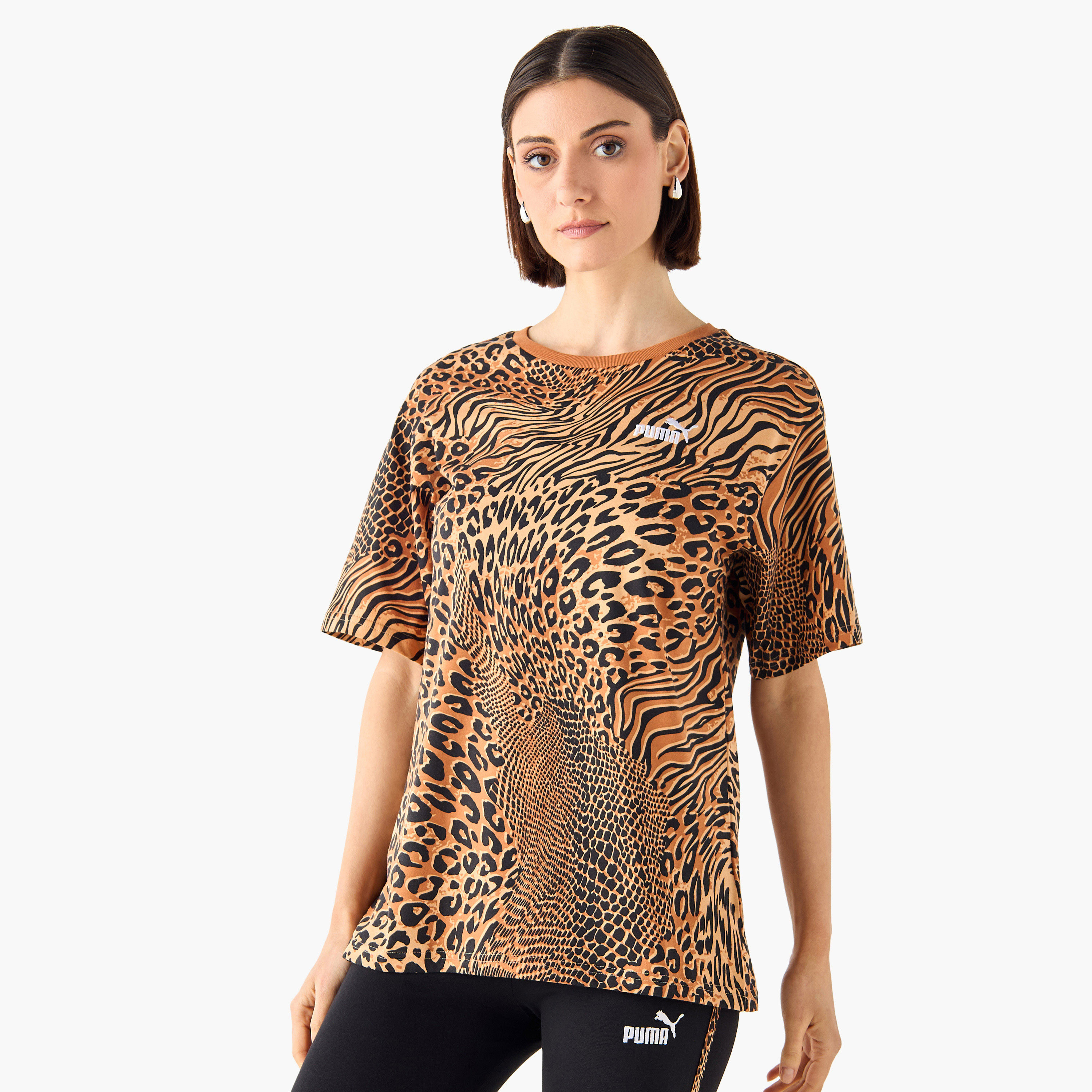 بوما - تيشيرت ايسينشال انيمال جرافيك ريلاكسد برنت - للنساء 688533 | OE-women-clothing-tshirts-image-1