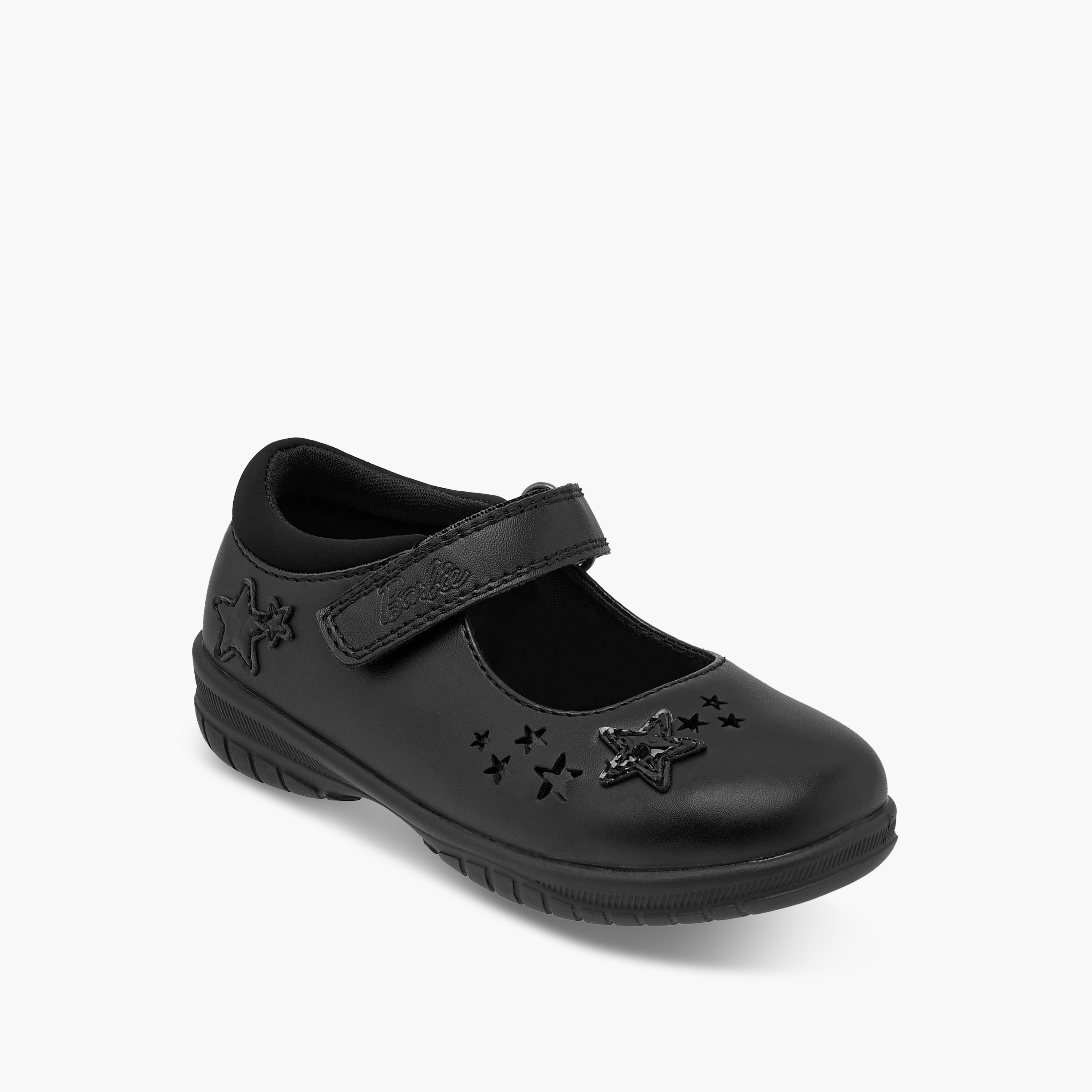 Barbie Star Detail Mary Jane School Shoes with Hook and Loop Closure-girls-shoes-maryjanes-image-2