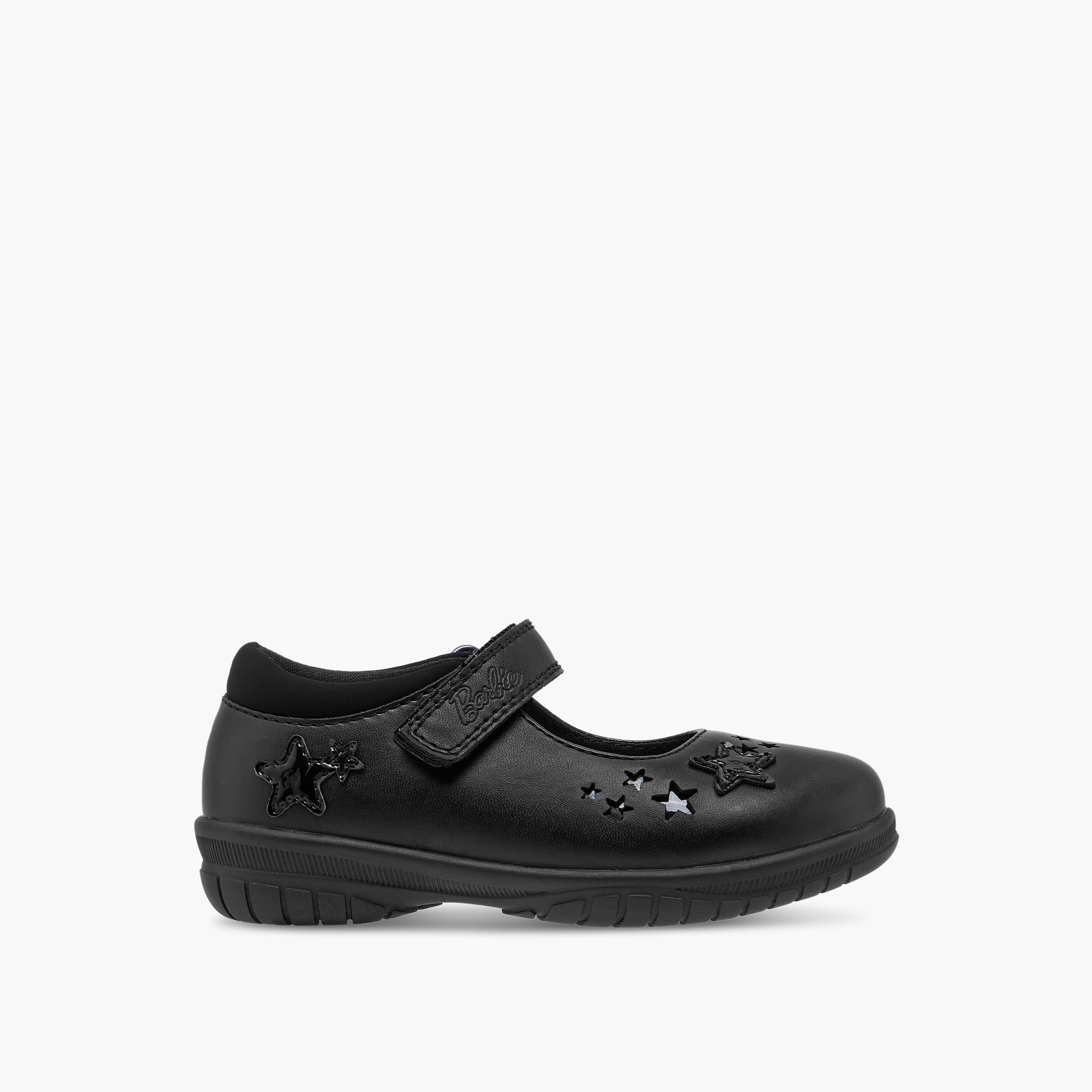 Barbie Star Detail Mary Jane School Shoes with Hook and Loop Closure-girls-shoes-maryjanes-image-3