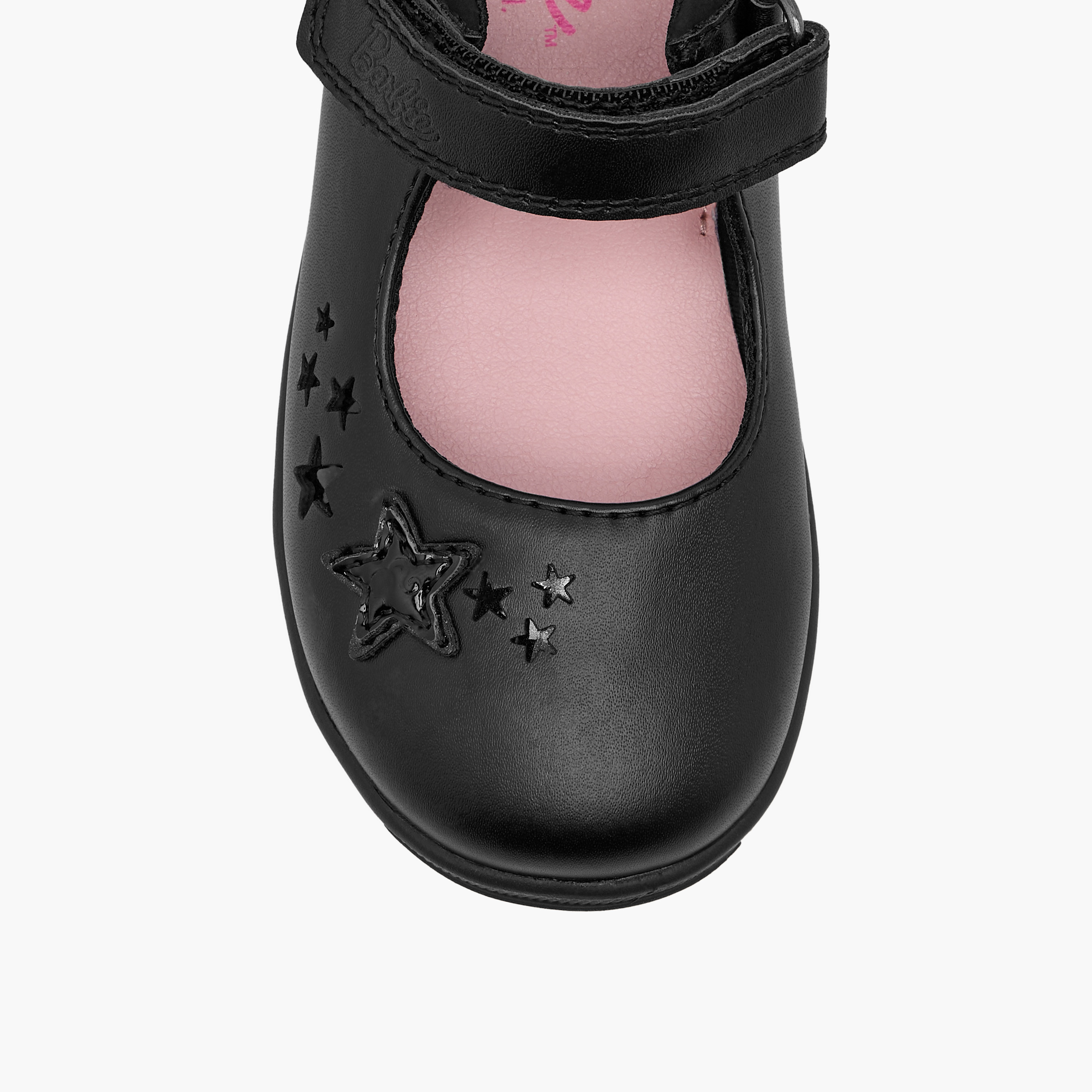 Barbie Star Detail Mary Jane School Shoes with Hook and Loop Closure-girls-shoes-maryjanes-image-4