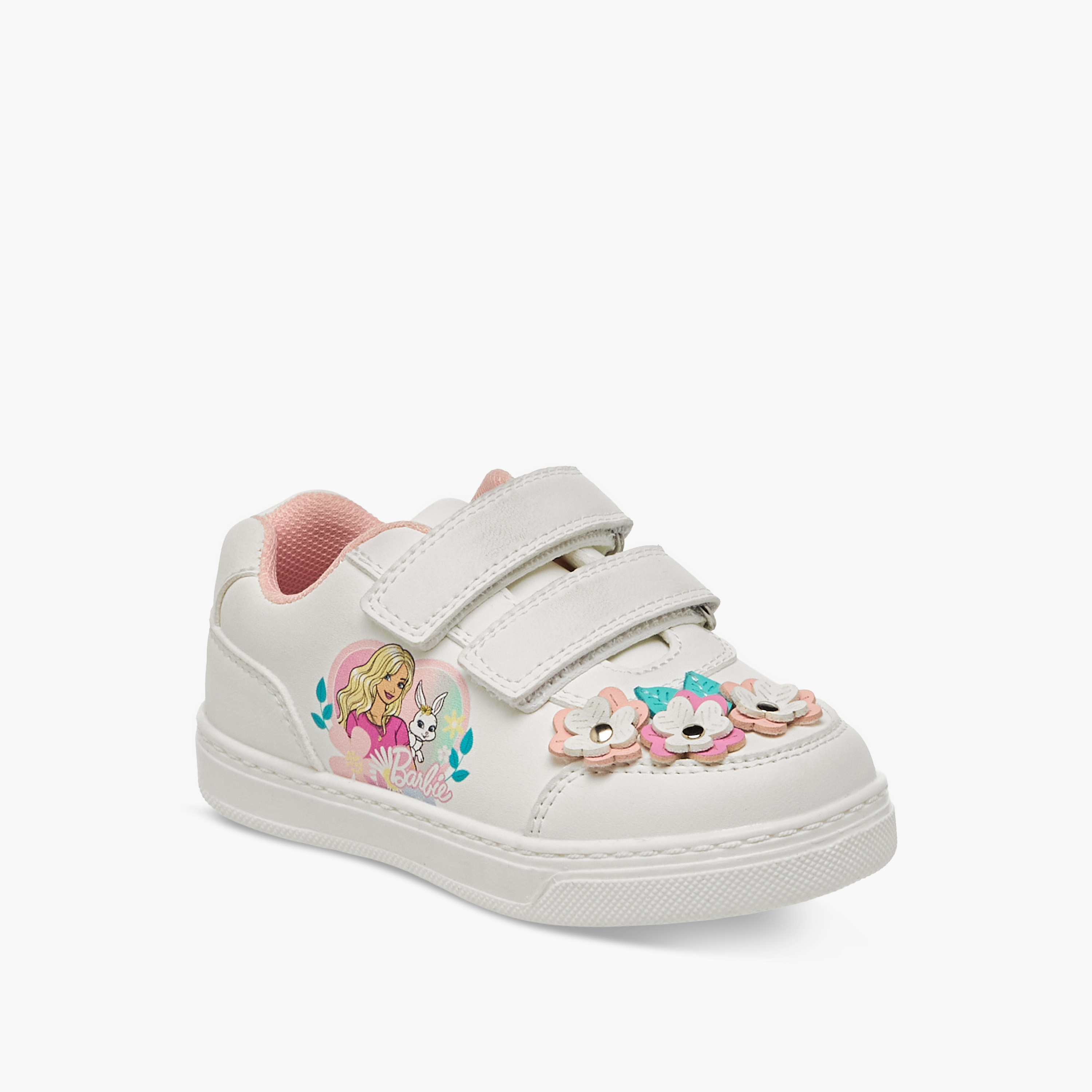 Barbie Girls Floral Accent Hook and Loop Sneakers-girls-shoes-sneakers-image-2