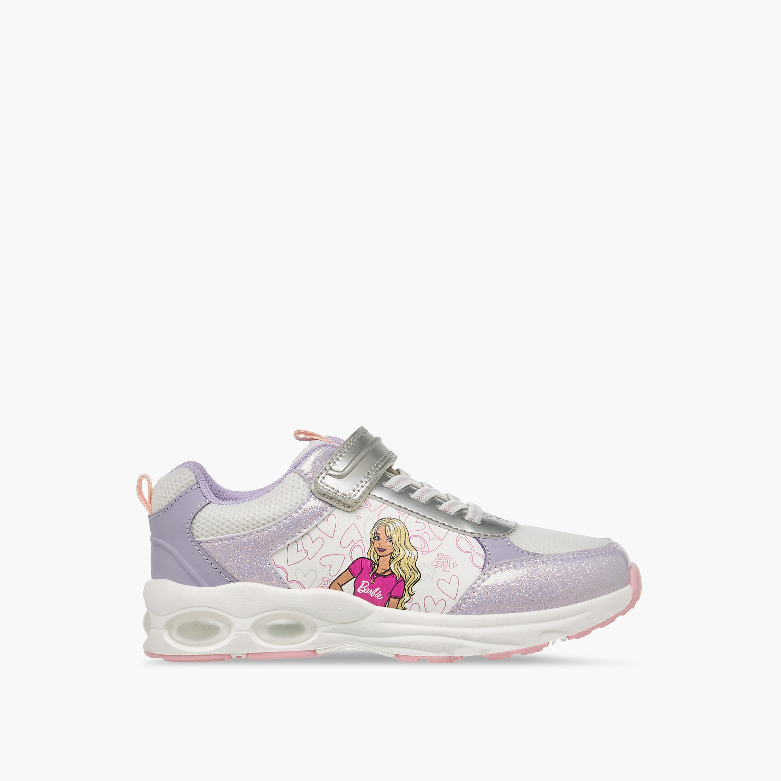 Barbie Girls Panelled Hook and Loop Sneakers-girls-shoes-sneakers-image-3