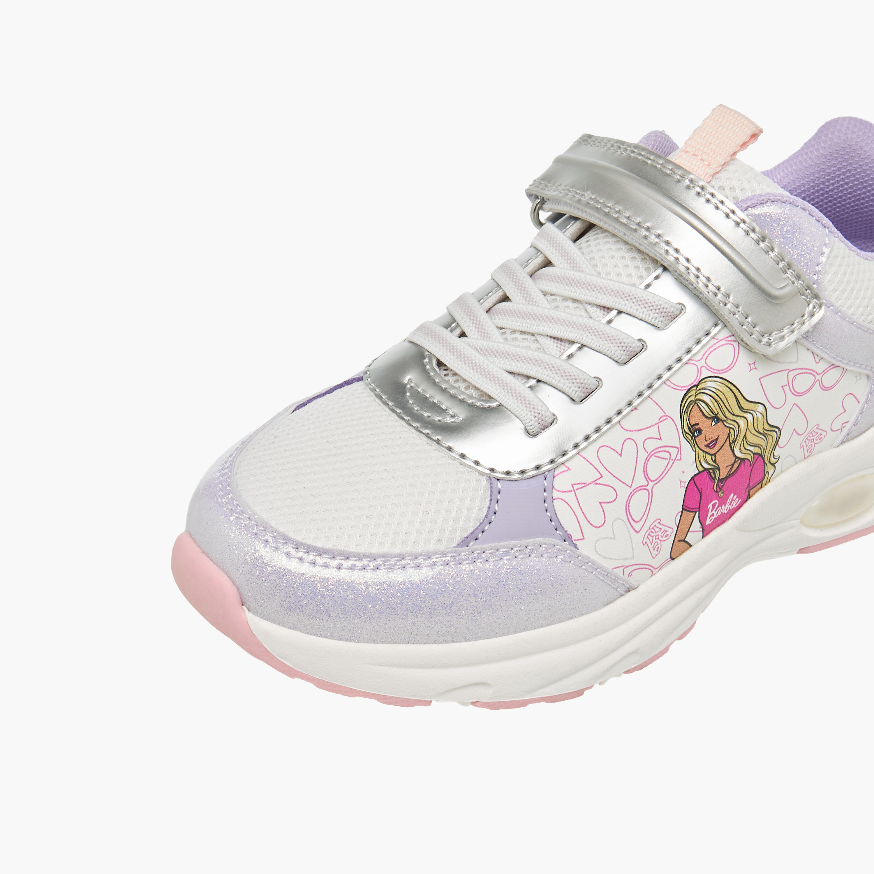 Barbie Girls Panelled Hook and Loop Sneakers-girls-shoes-sneakers-image-4