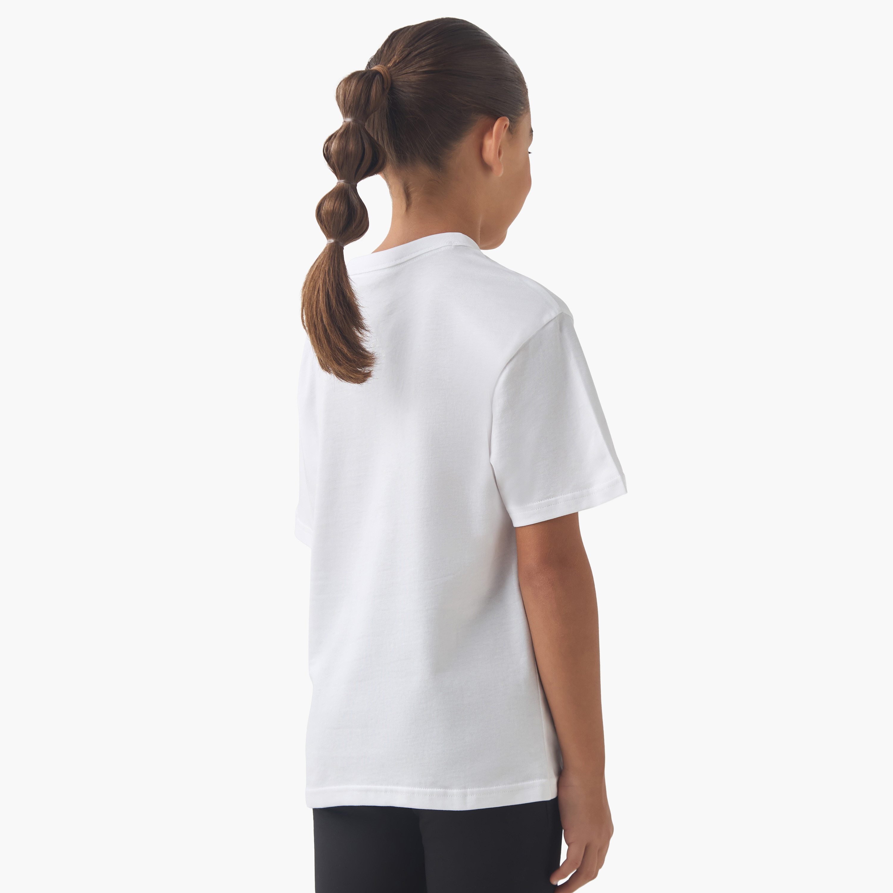 PUMA Girls Crew Neck T-shirt with Logo Print - Cotton - Short Sleeve-sports-girls-clothing-tops-image-4